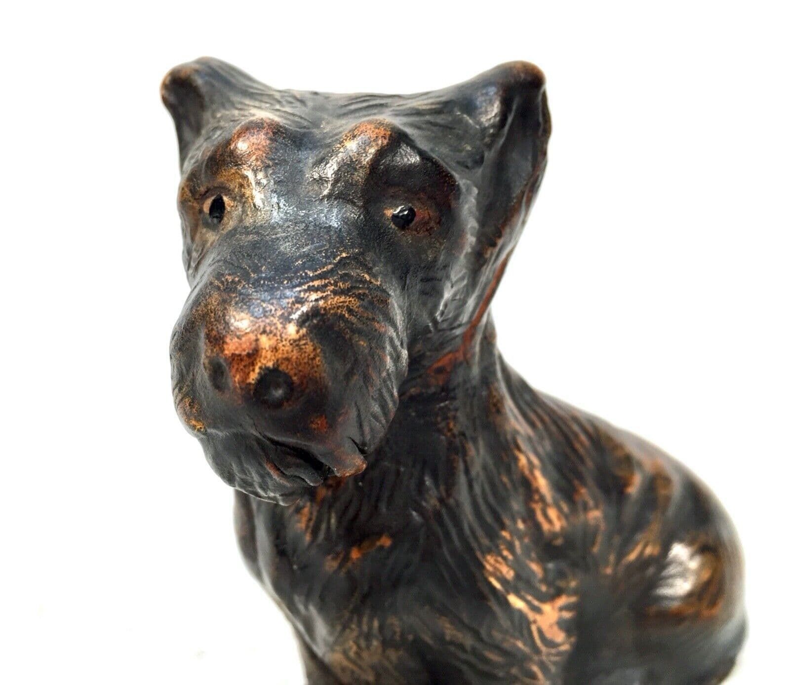 Antique Leather Figurine Of A Terrier Dog By H. E. Jackman Patron To The Queen photo for sale