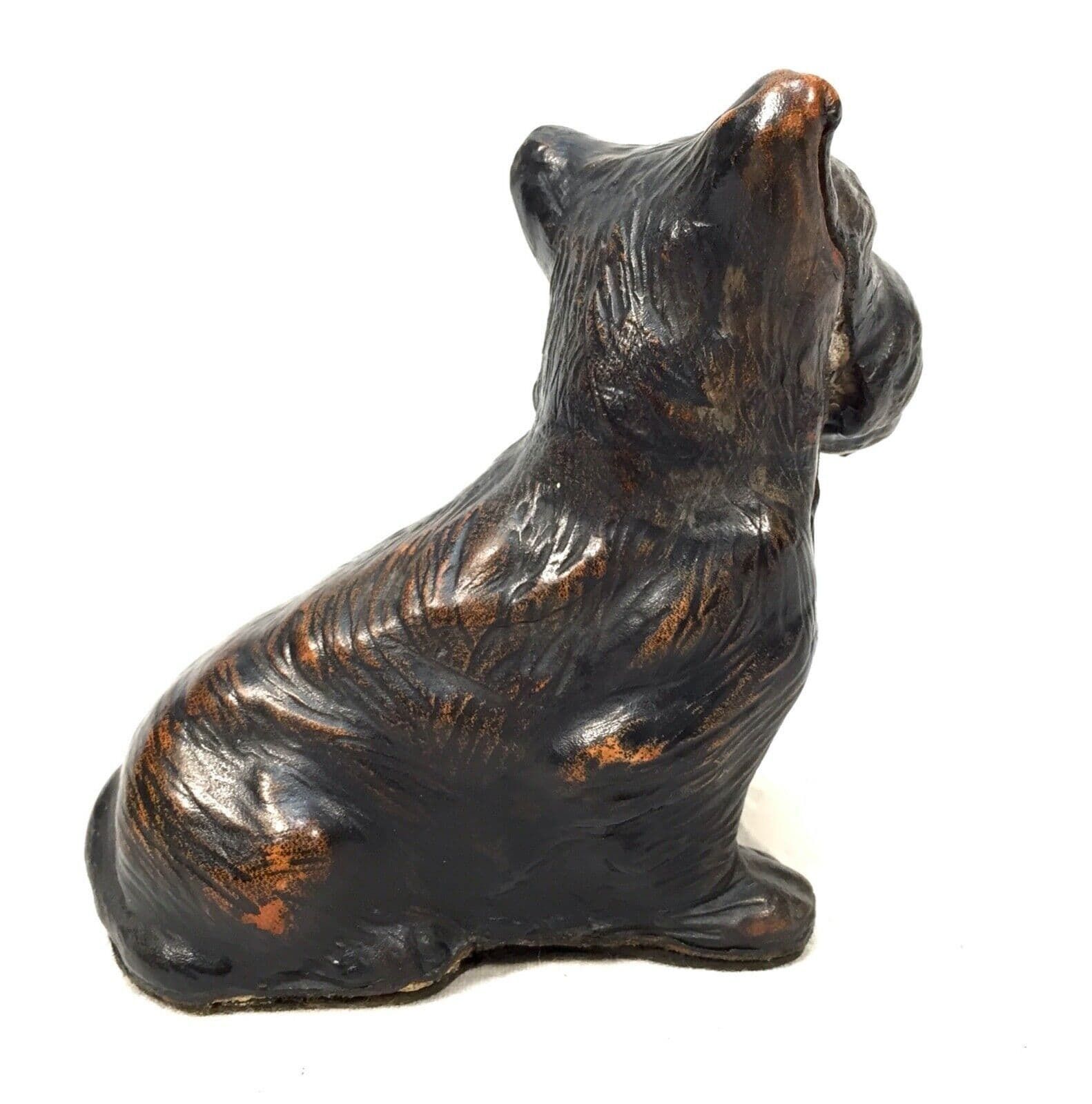 Antique Leather Figurine Of A Terrier Dog By H. E. Jackman Patron To The Queen photo 99.0