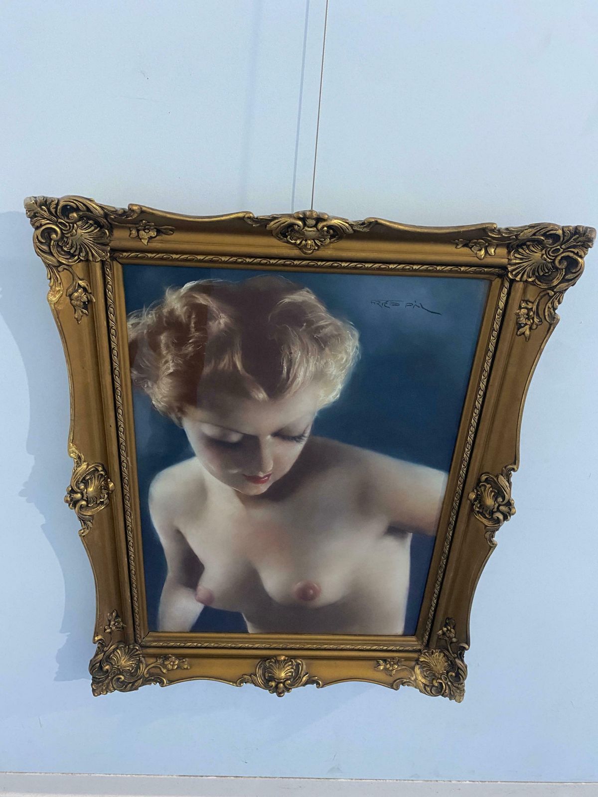 Art Deco Pastel Painting "Nude Of A Woman" Signed Fried Pal, 1930s photo buy