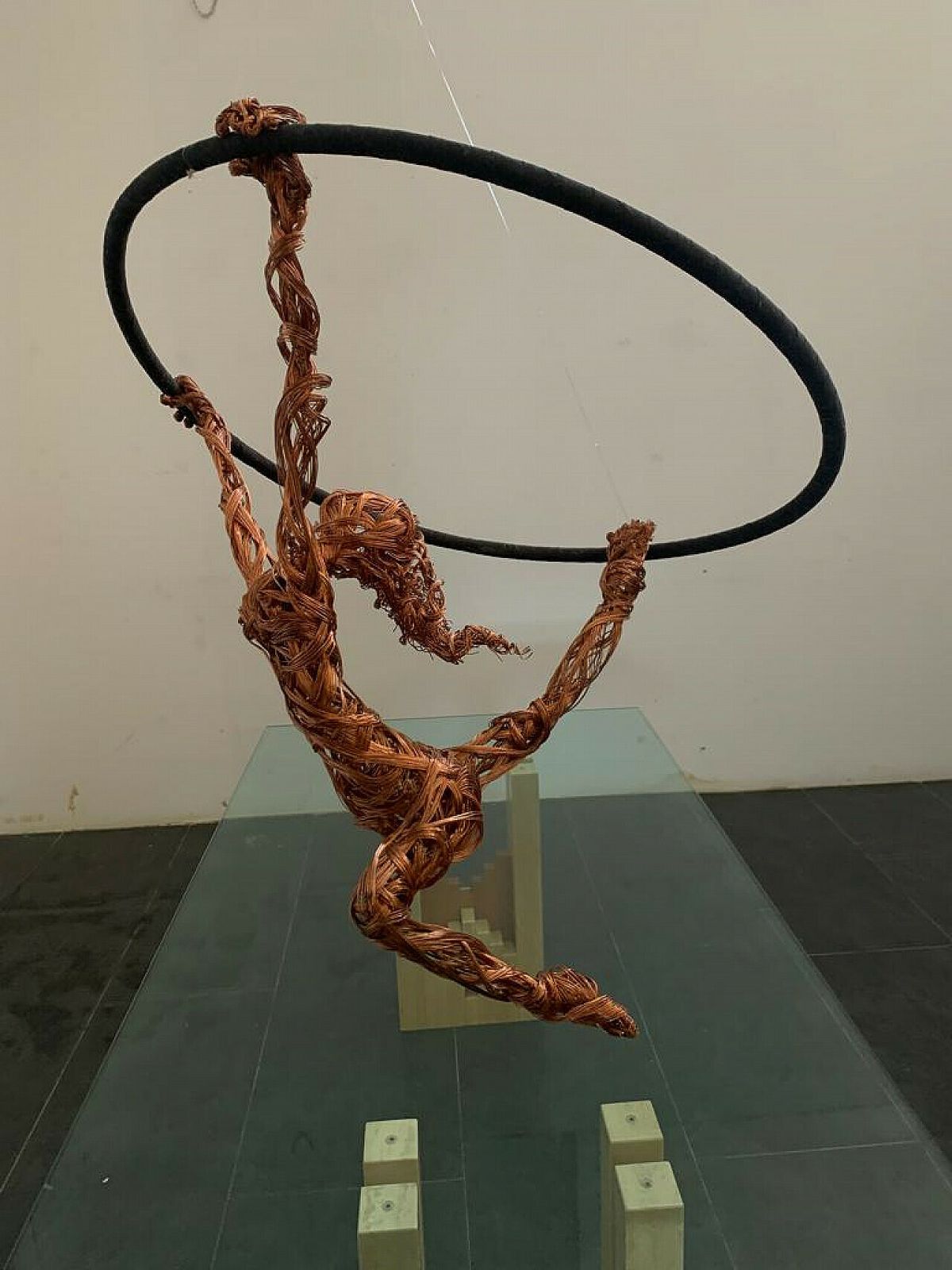 Maria Vittoria Urbinati, Acrobat Woman, Copper Wire Sculpture, 2010 photo for sale