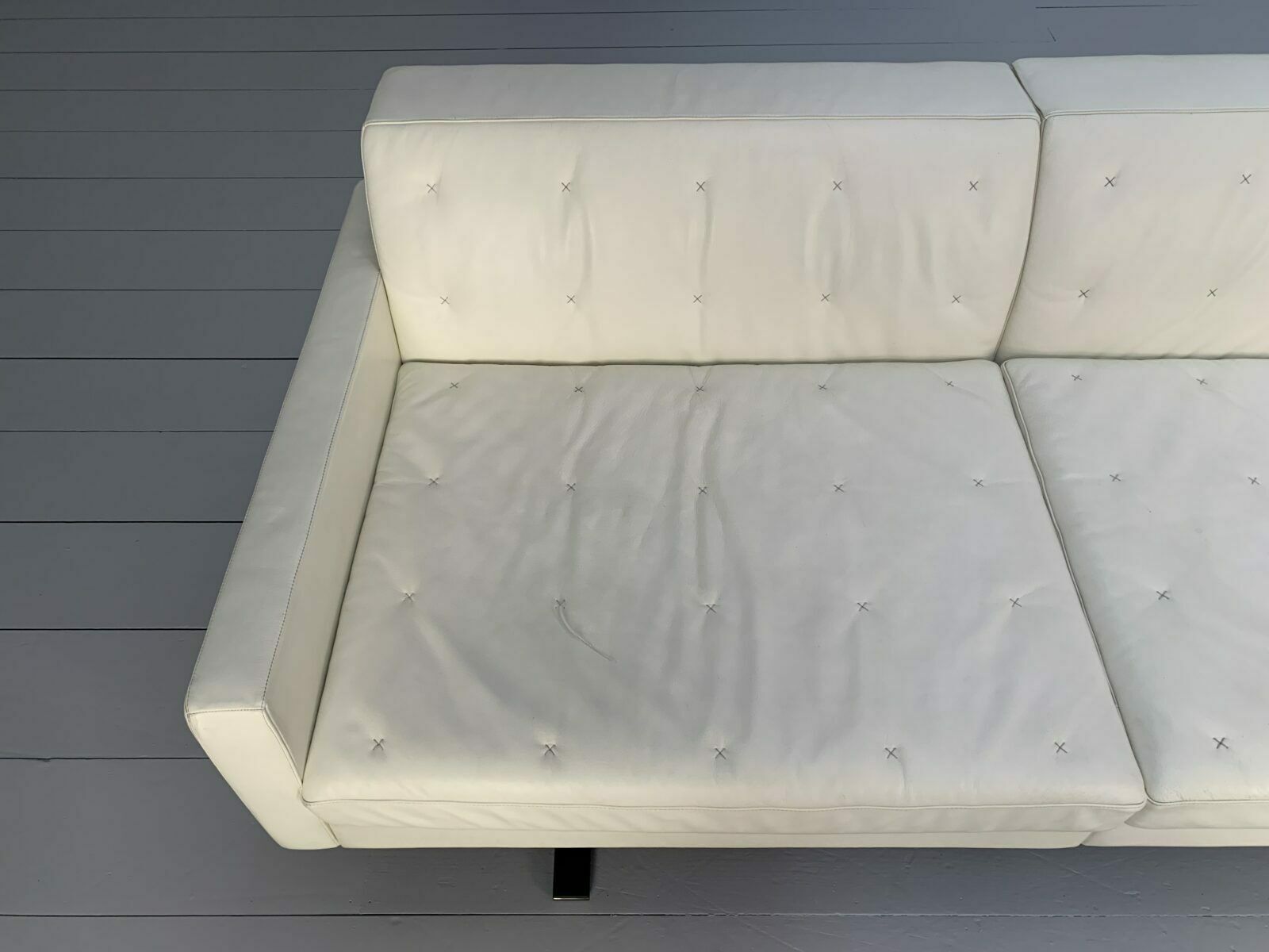 4200.0 Poltrona Frau “Kennedee” 3 Seat Sofa – In Ivory “Pelle Frau” Leather photo
