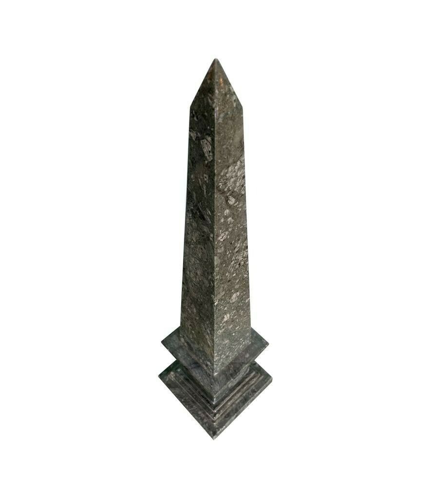 A Pair Of Italian Verde Indio Green Marble Obelisks photo Home Decor