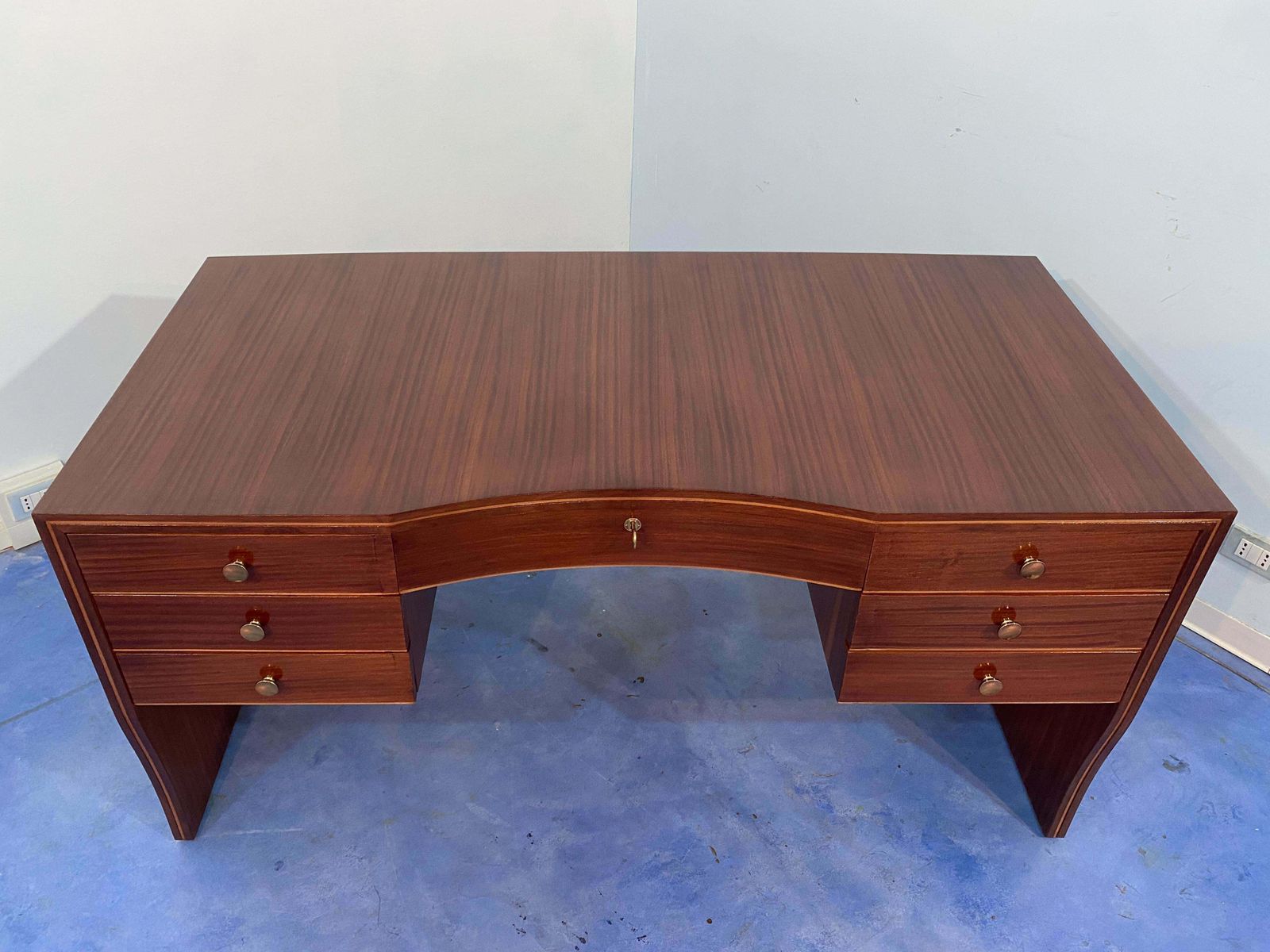Italian Mid Century Executive Desk Designed By Osvaldo Borsani, 1940 photo for sale