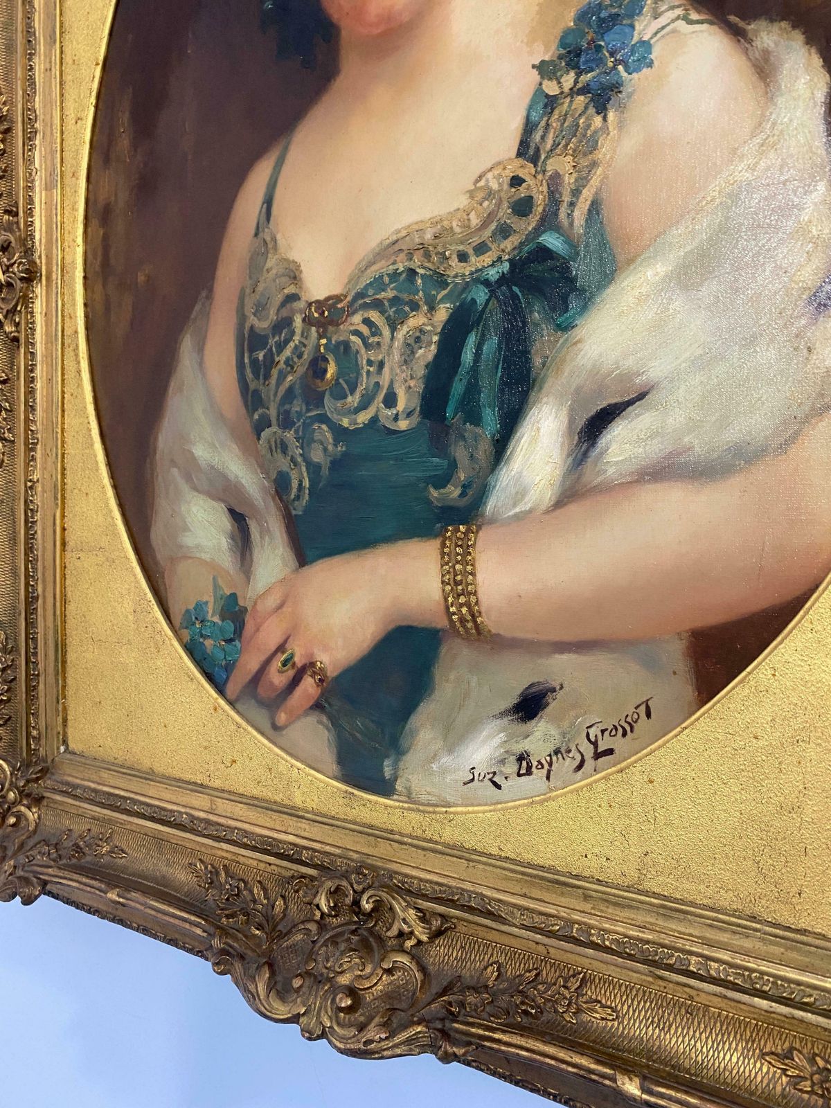 photo for sale Oil Painting "Portrait Of A Woman" Signed Suzanne Daynes Grassot, France 1920s