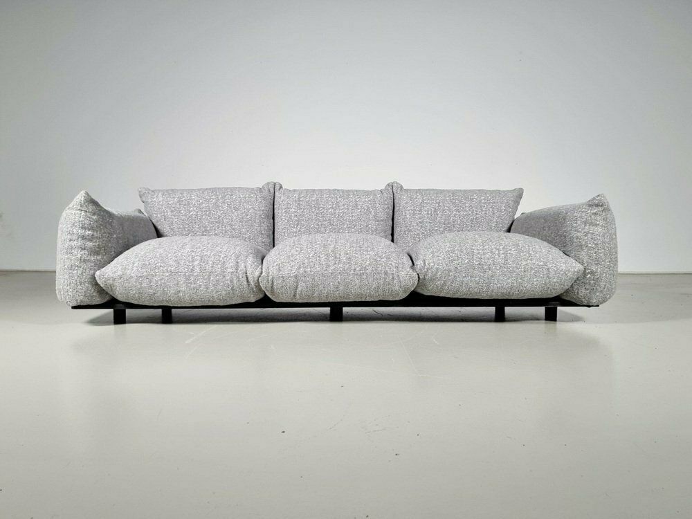 3 Seater Sofa In Grey Boucle By Mario Marenco For Arflex, 1970s