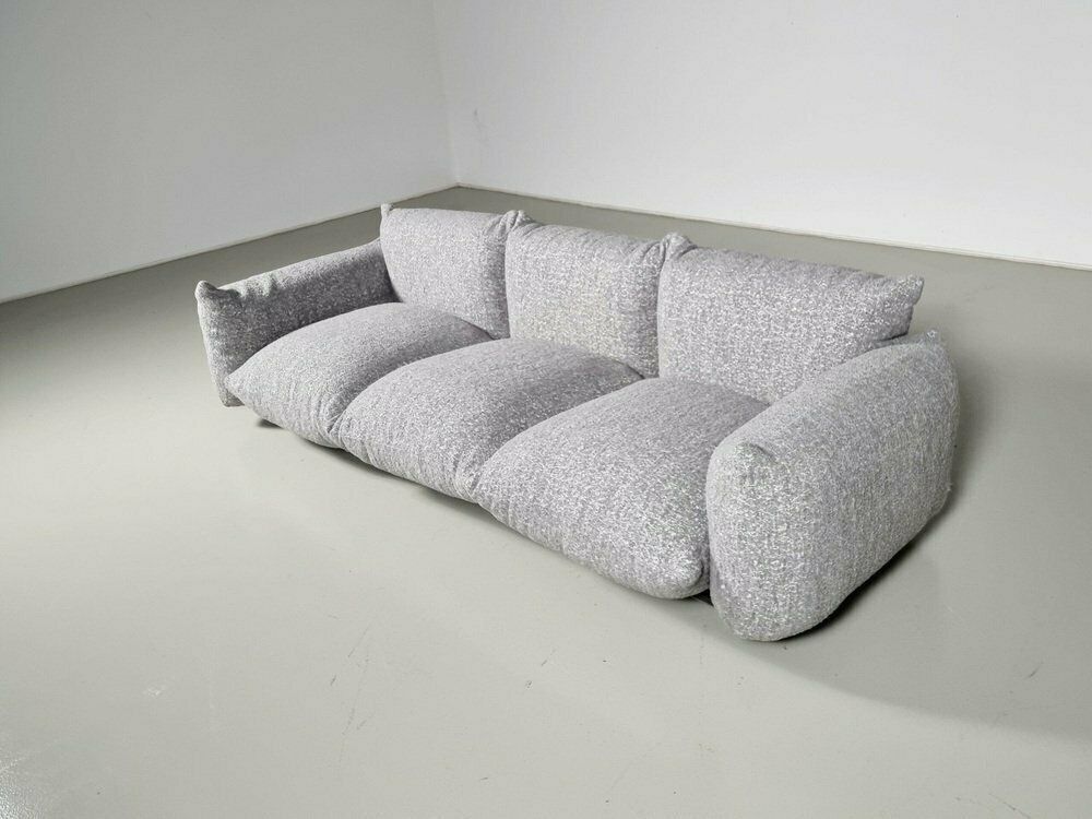 3 Seater Sofa In Grey Boucle By Mario Marenco For Arflex, 1970s photo for sale