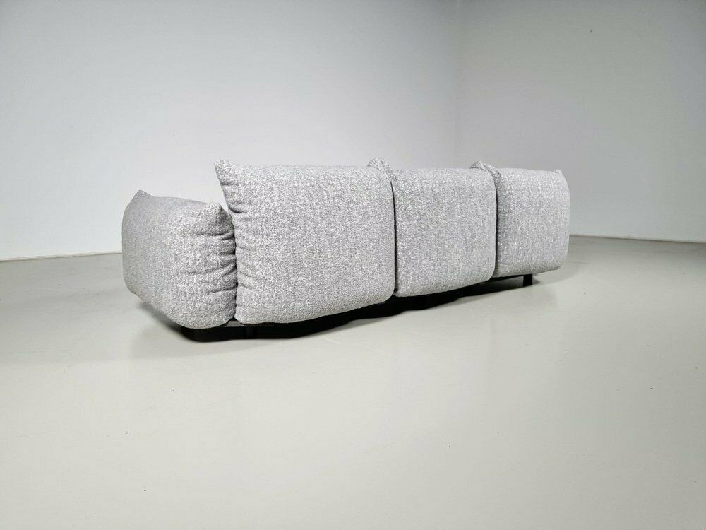 photo furniture 3 Seater Sofa In Grey Boucle By Mario Marenco For Arflex, 1970s
