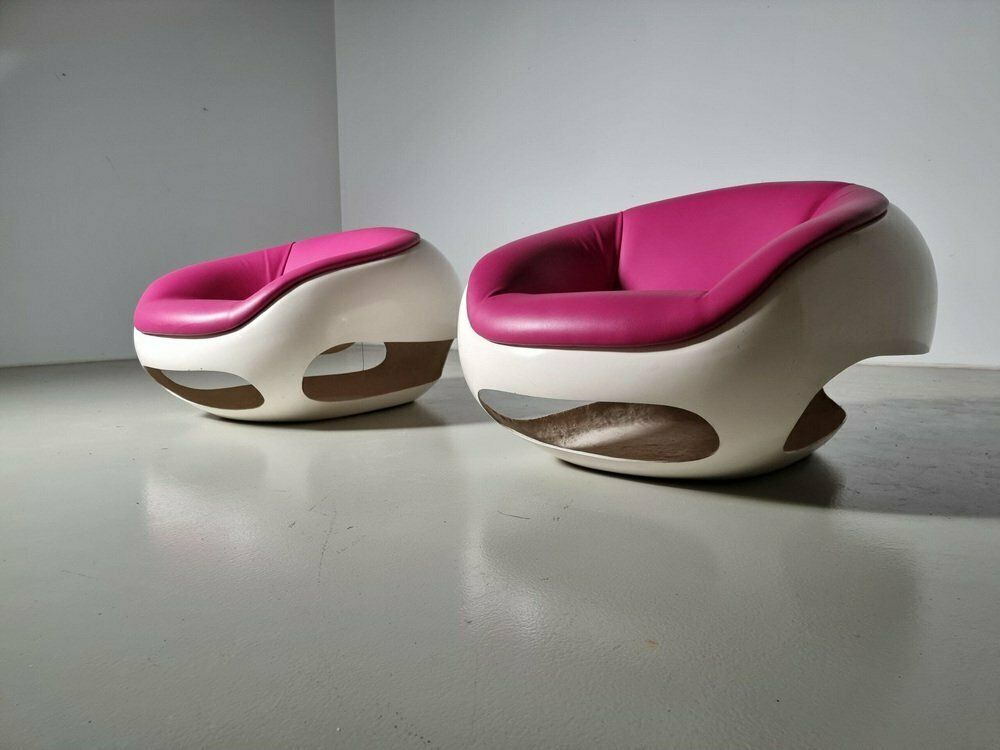 Fiberglass Pod Lounge Chairs By Mario Sabot, 1960s, Set Of 2 photo for sale