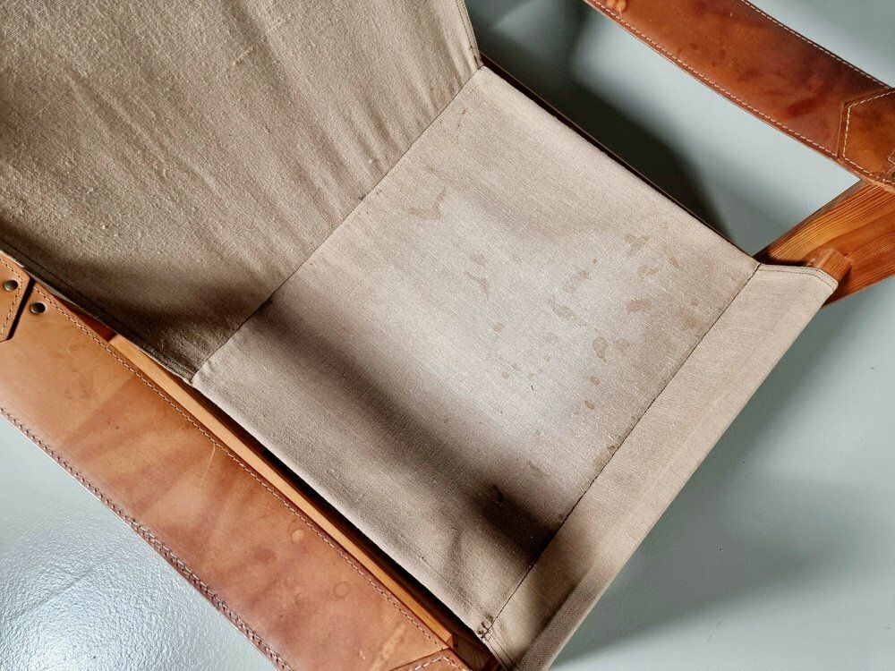 Pine Sling Armchairs, The Netherlands, 1970s, Set Of 2 photo vintage