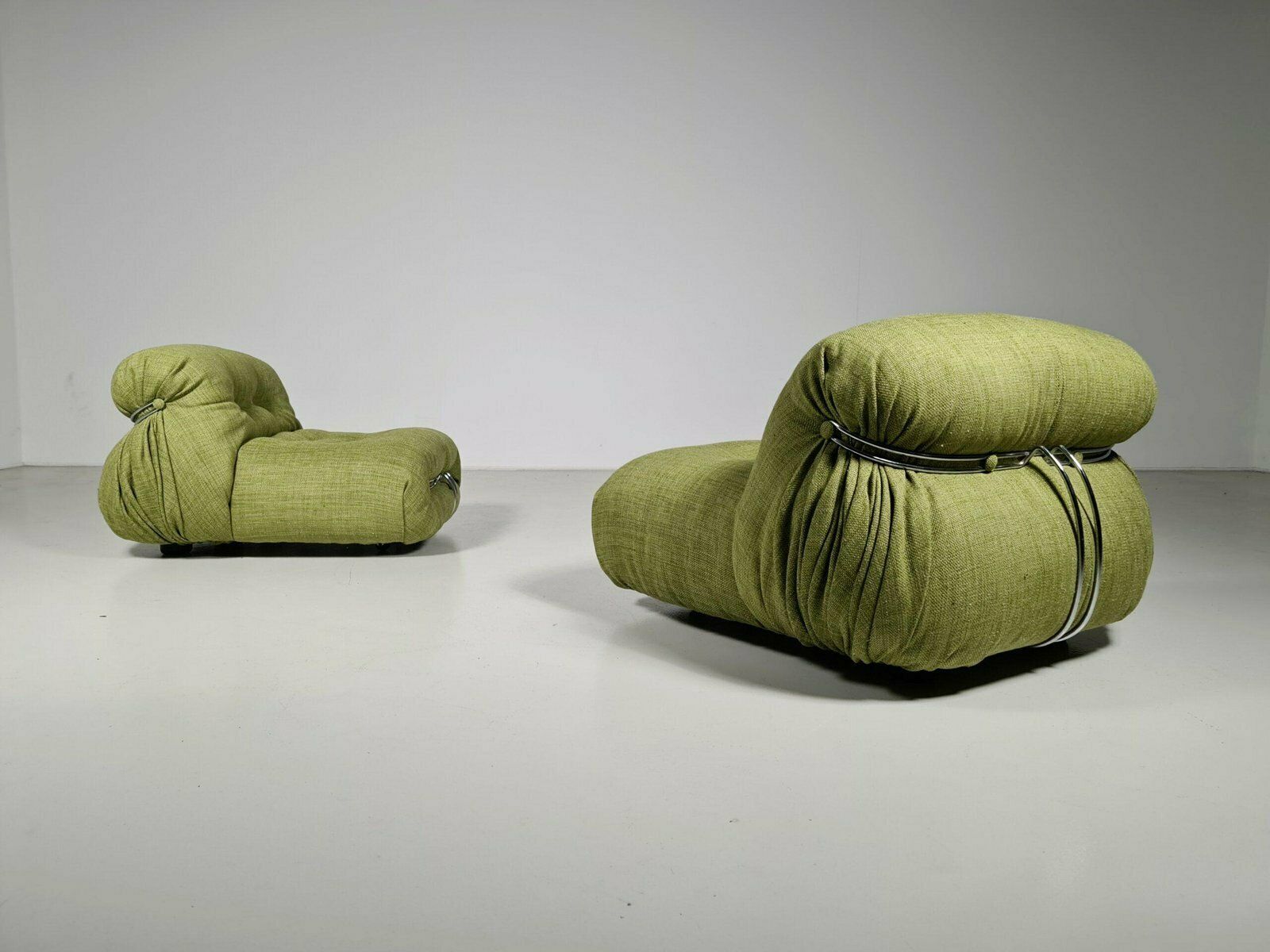 Green Soriana Lounge Chairs By Afra & Tobia Scarpa For Cassina, 1970s, Set Of 2 photo furniture