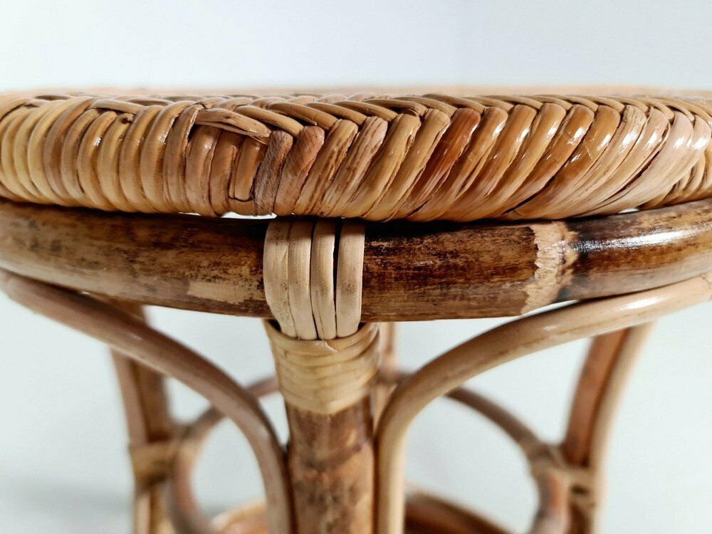 photo furniture Bamboo And Cane Stools, Italy, 1960s, Set Of 4