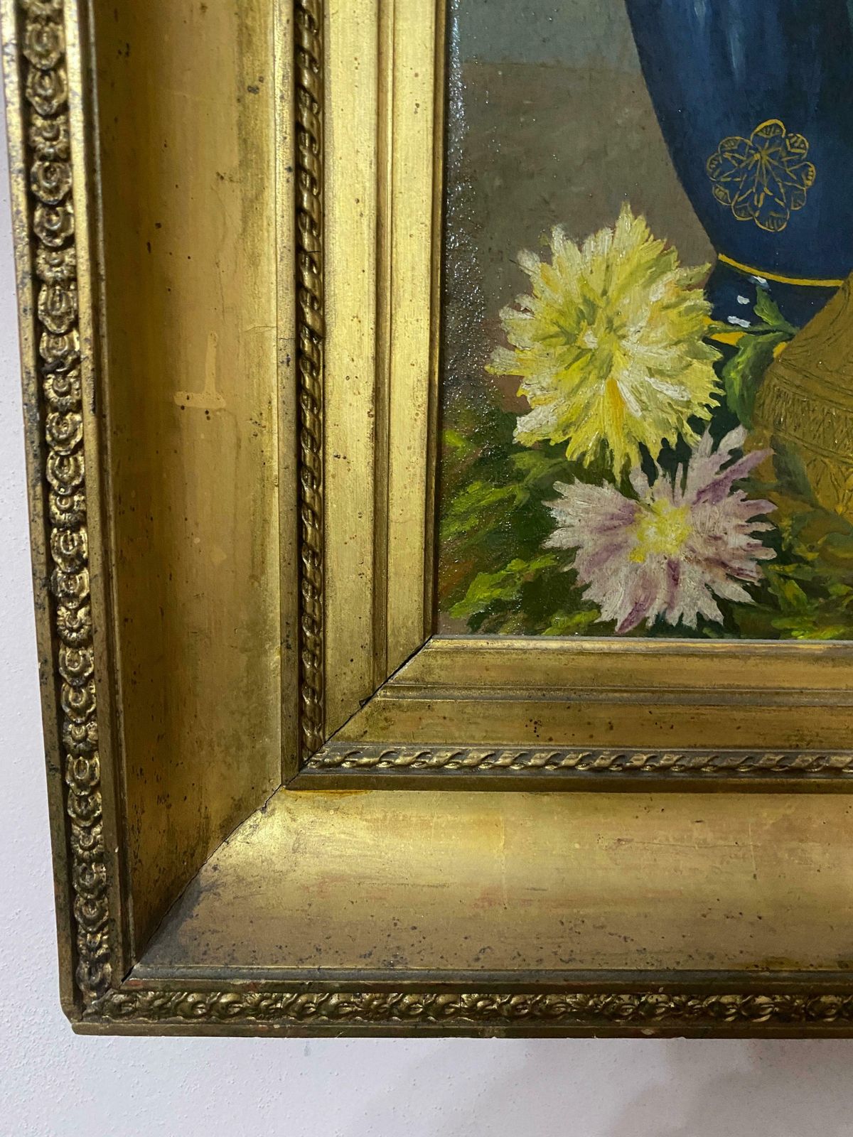 photo for sale Oil Painting "Still Life" Signed France 1950s