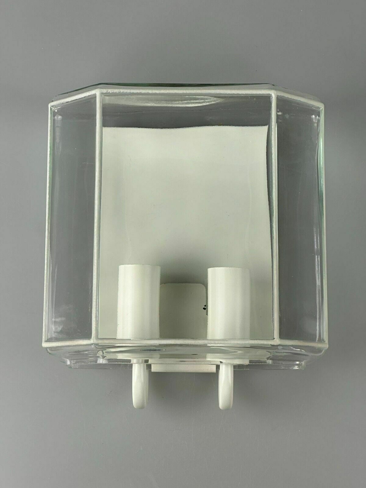 60s 70s Wall Lamp Glashütte Limburg Germany Glass & Metal Age Design photo furniture