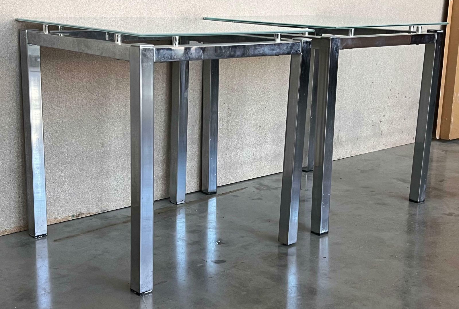 Paire de tables d'appoint postmodernes, années 1970 photo vintage