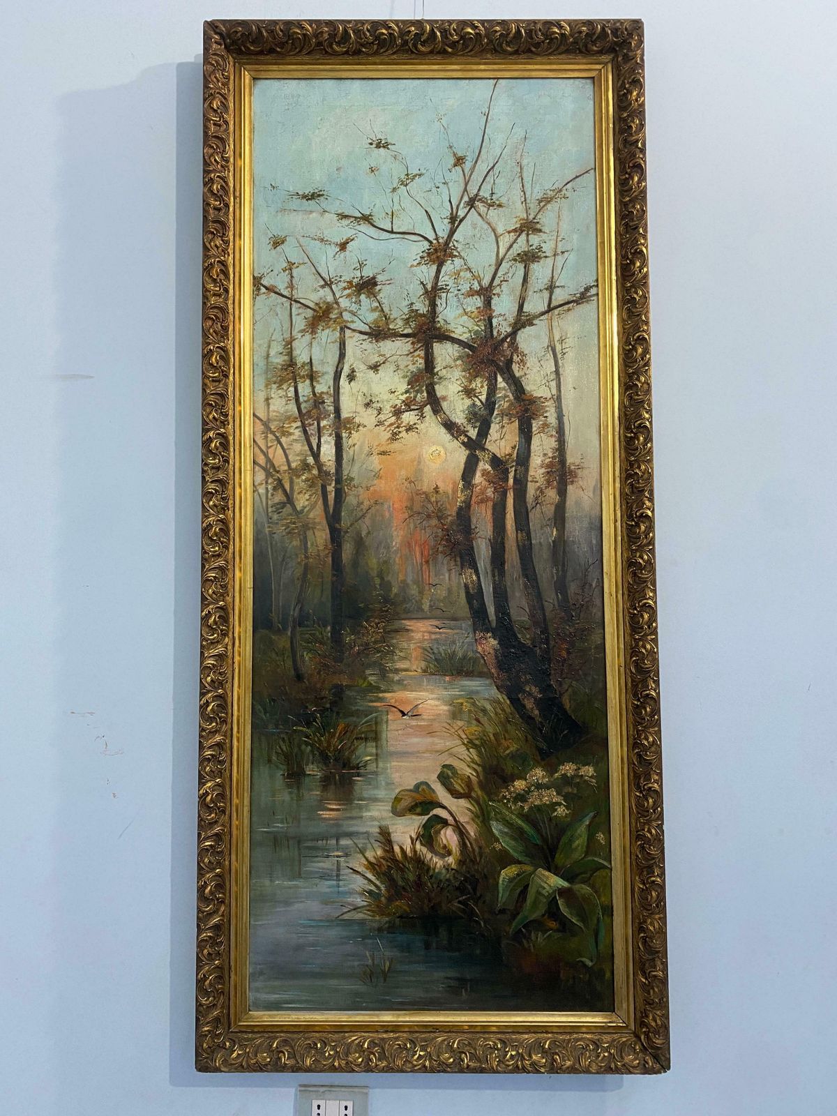 photo furniture Antique Pair Of Oil Paintings "Landscape "Signed , Germany, Jugendstil, 1901