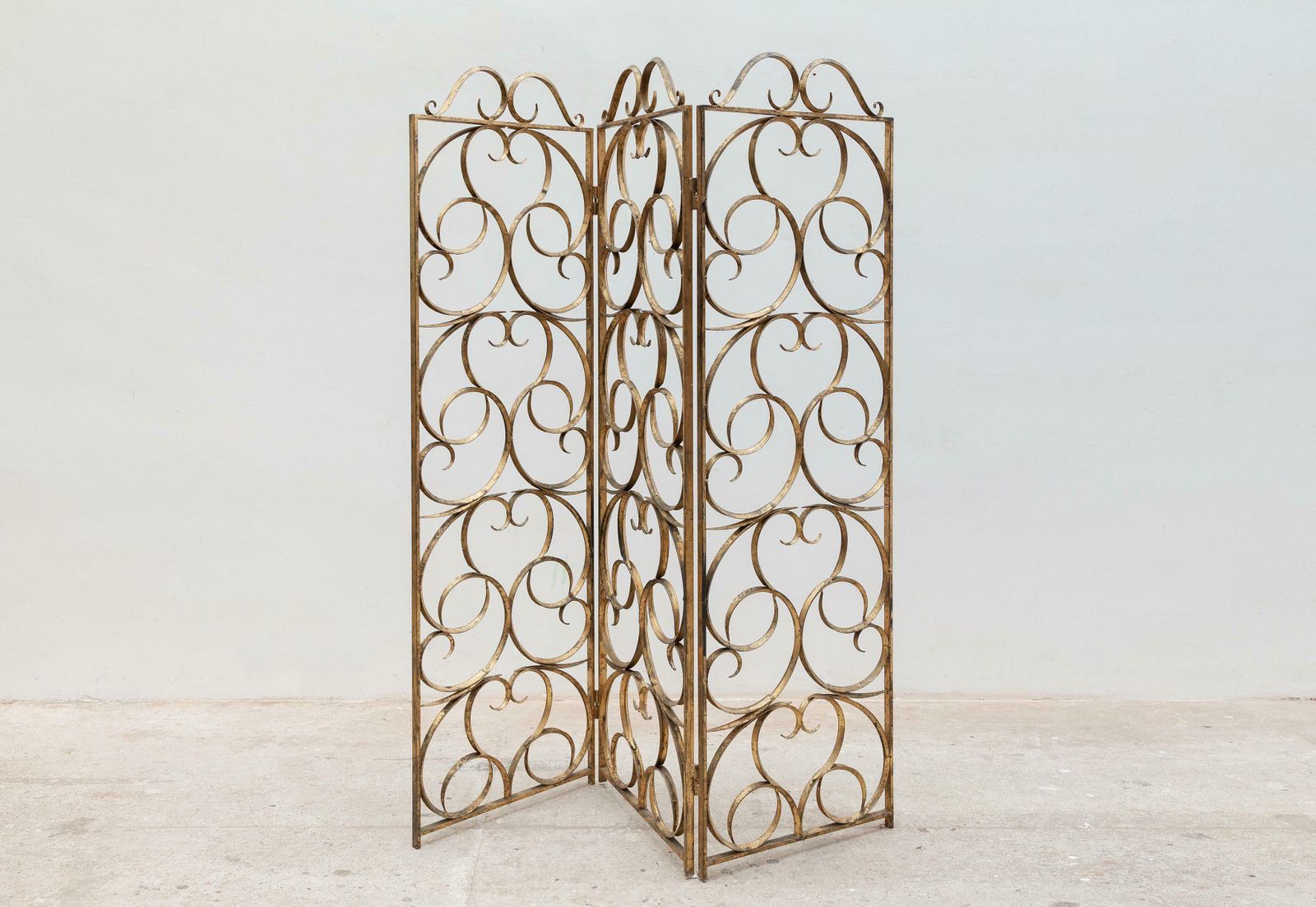 Decorative Wrought Iron, Gilt Folding Screen, Italy, 1950s photo 6591.0