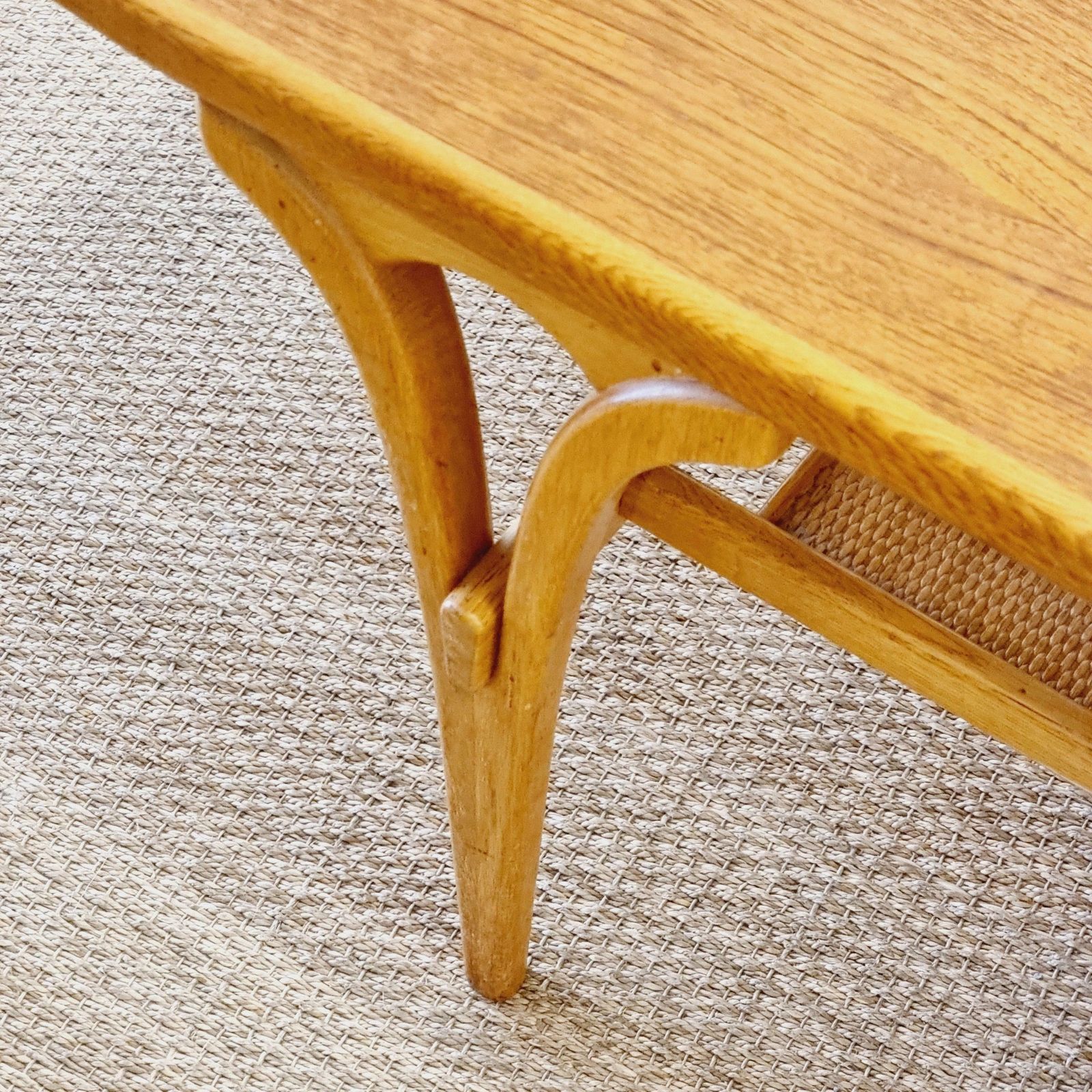Birger Larsson, Coffee / Sofa Table, Teak, Oak & Rattan. Scandinavian Modern photo buy