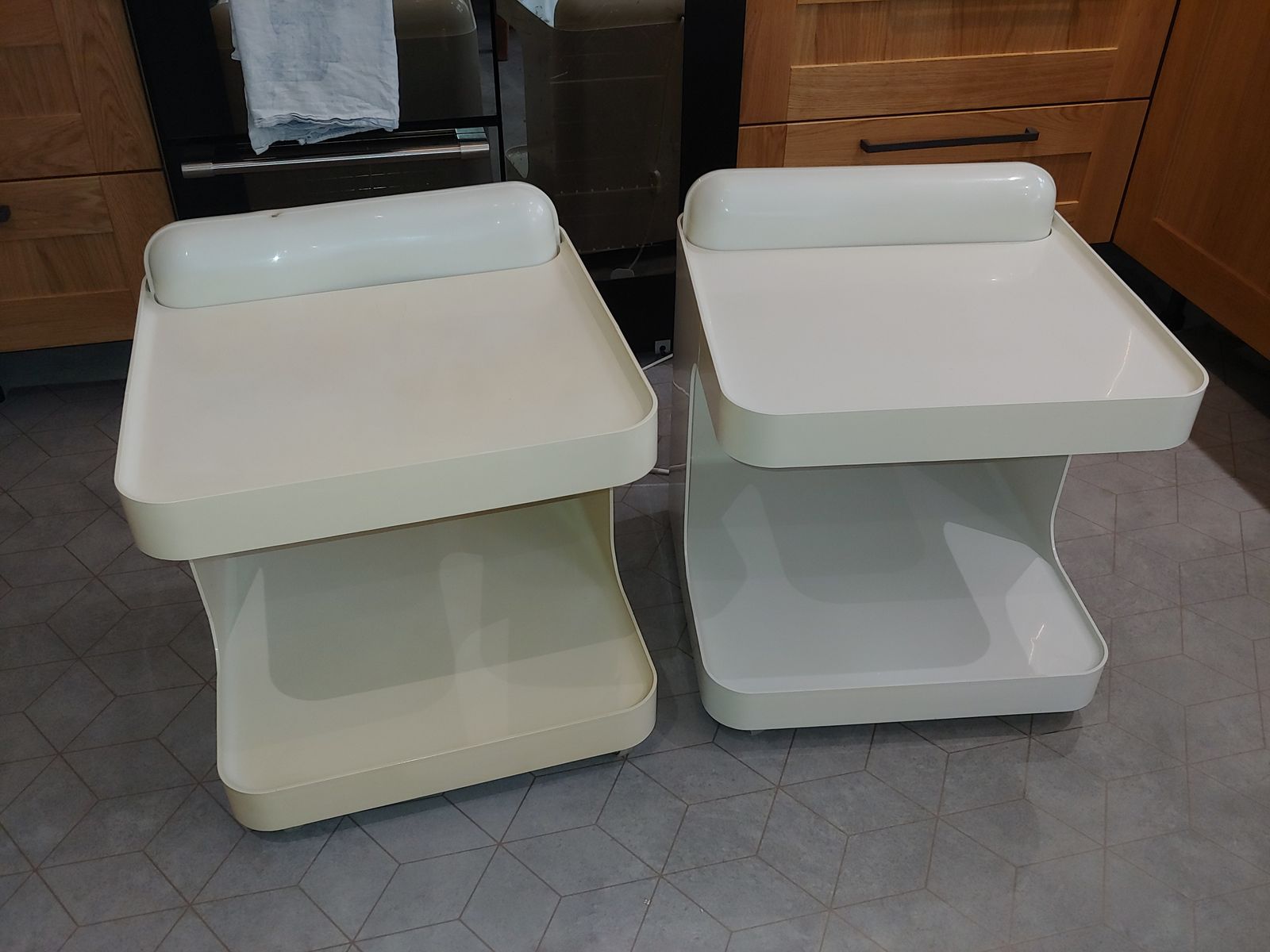 "Game" Bar Trolleys/Bedside Tables/ By Marcello Siard For Longato, 1960s X 1 Pair