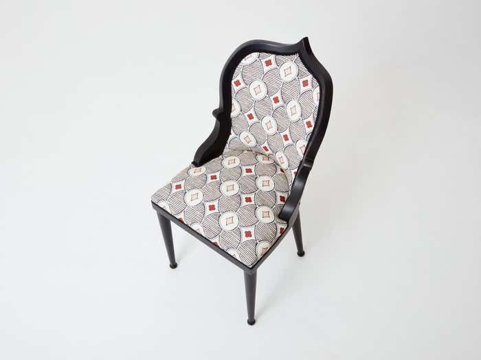 Chaise de bureau Garouste And Bonetti modèle Palace, tissu Rubelli Privilege, 1980 photo vinterior