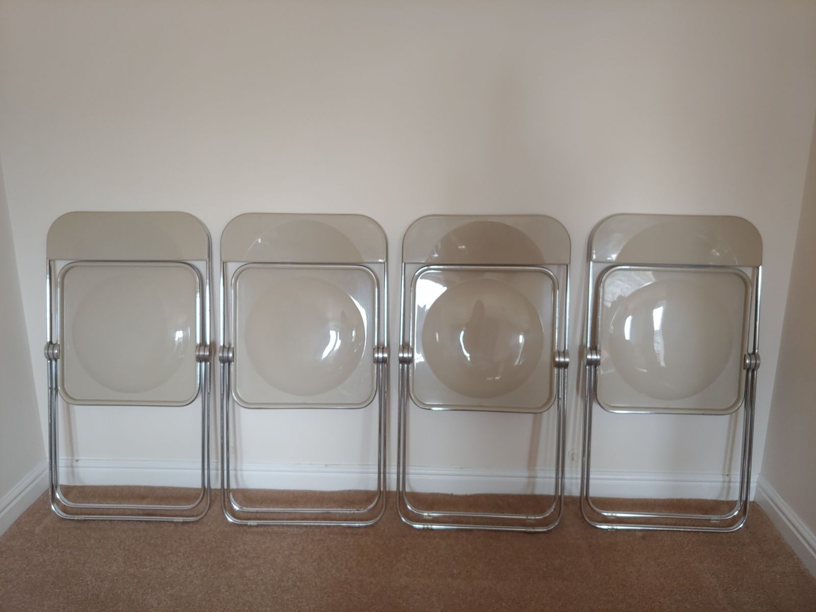 Set Of 4 Plia Folding Chairs By Giancarlo Piretti For Castelli
