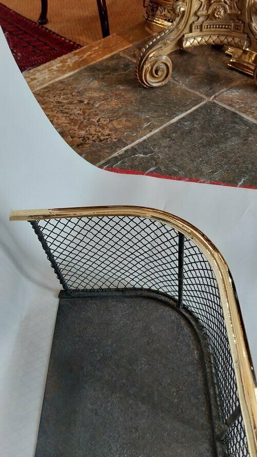 Early 19thc Brass Frame Nursery Fire Guard photo for sale