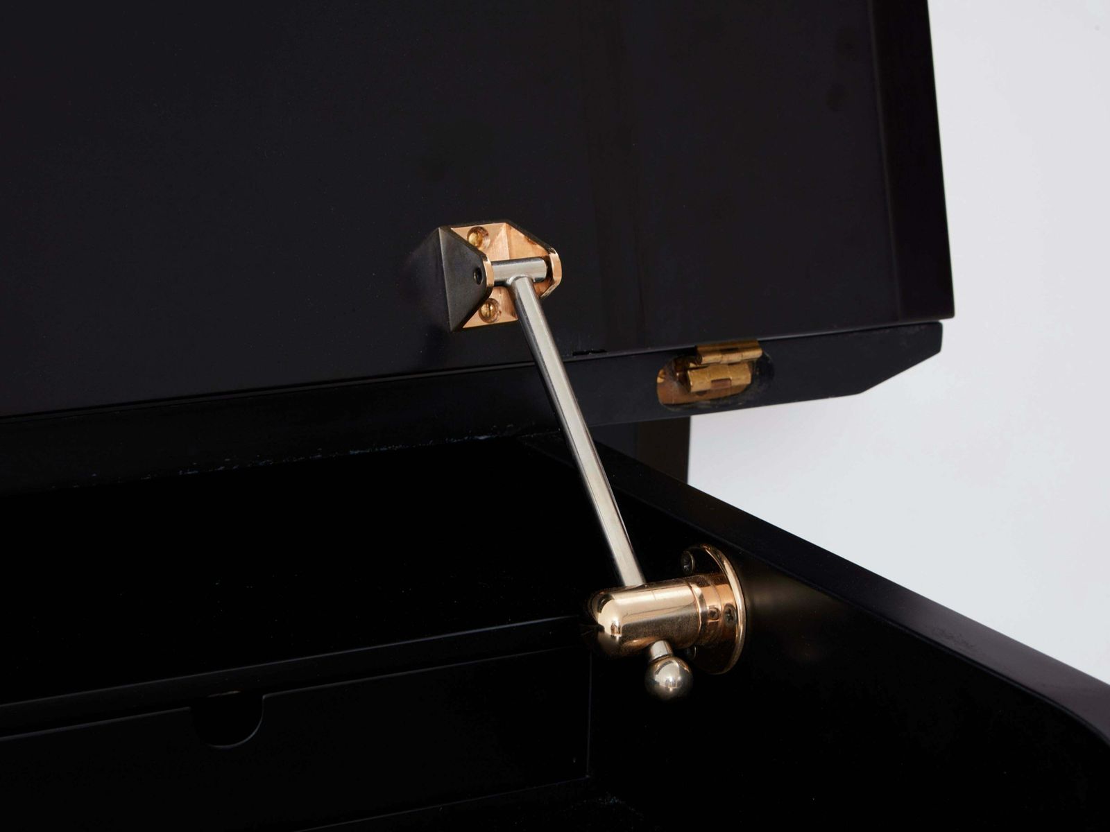 photo vintage Pierre Cardin Signed Commode Black Lacquered And Brass 1980s