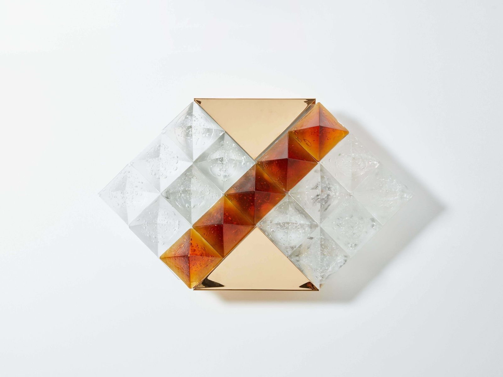 Appliques murales biton en verre et laiton Albano Poli pour Poliarte, 1970 photo furniture