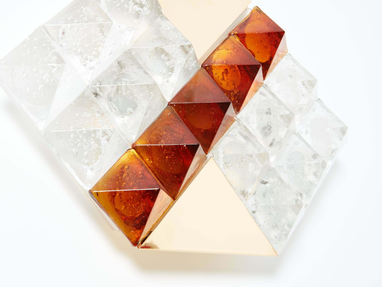 Appliques murales biton en verre et laiton Albano Poli pour Poliarte, 1970 photo vinterior