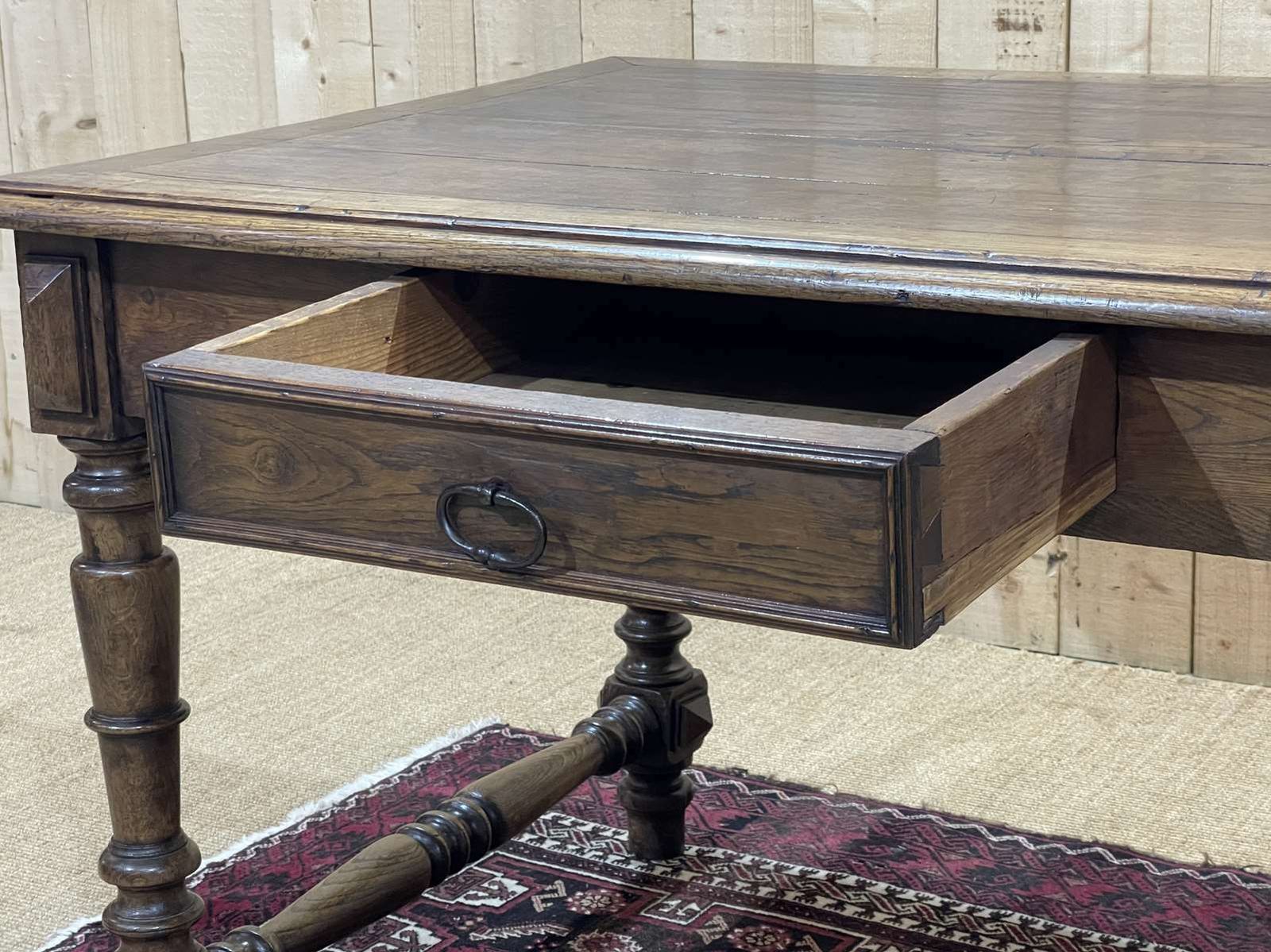 Oak Desk With One Drawer, Made In The 1930s photo for sale