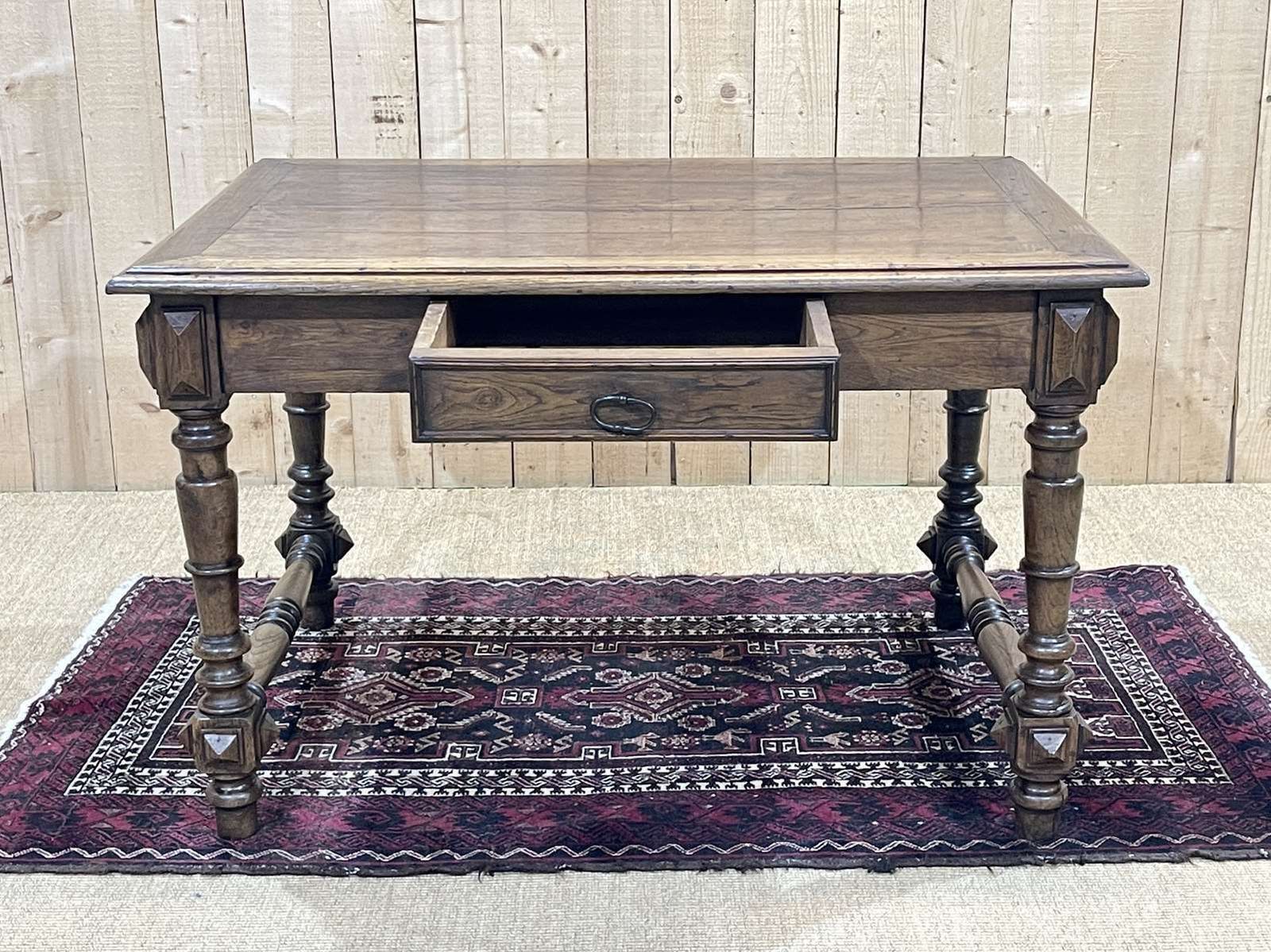 photo furniture Oak Desk With One Drawer, Made In The 1930s