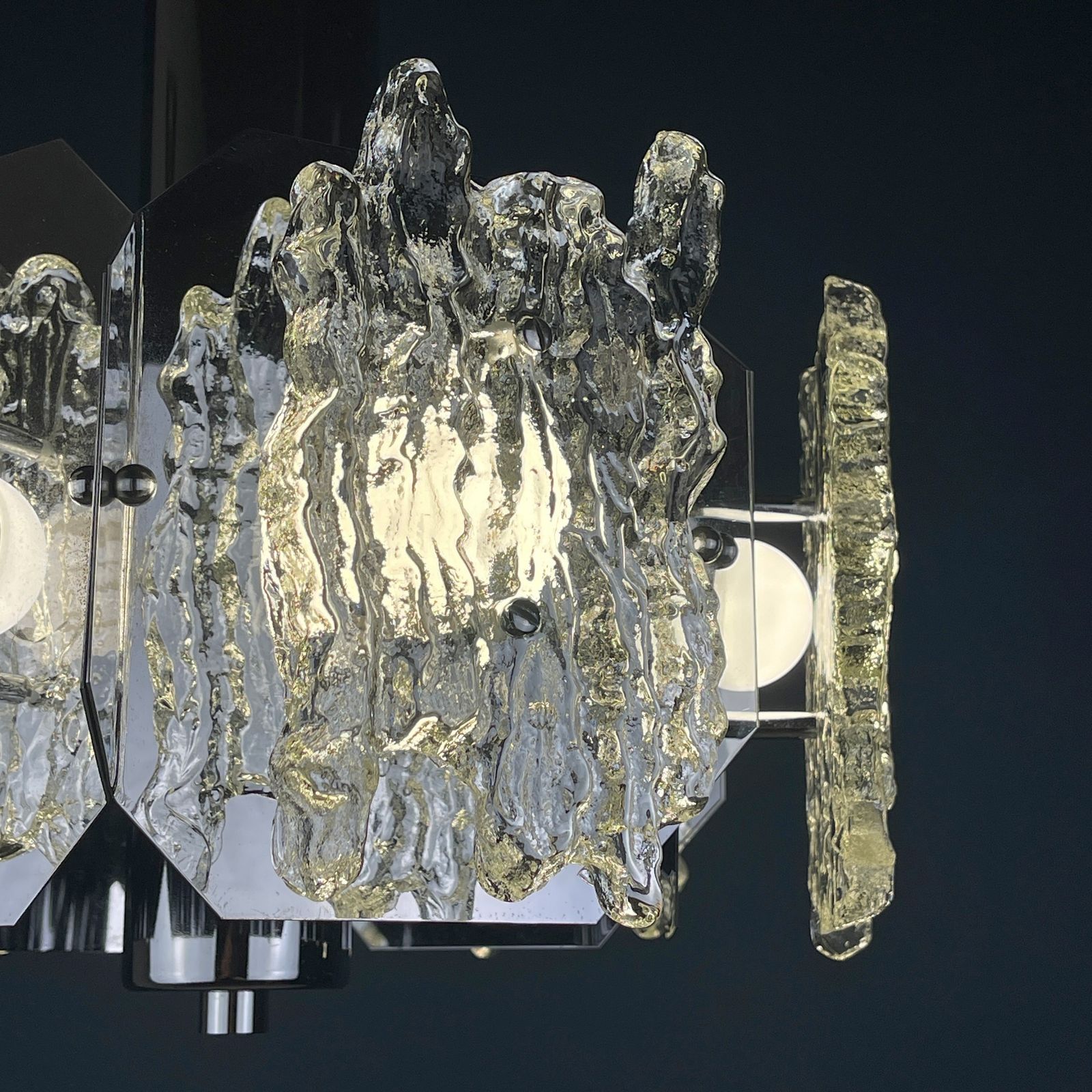 Mid Century Ice Murano Glass Chandelier Italy 1970s photo furniture