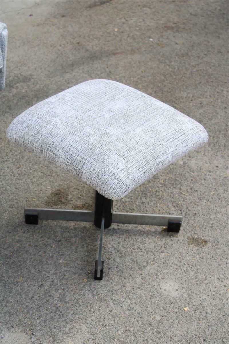 Italian Rocking And Swivel Armchair From 1970 In Fabric And Metal photo for sale
