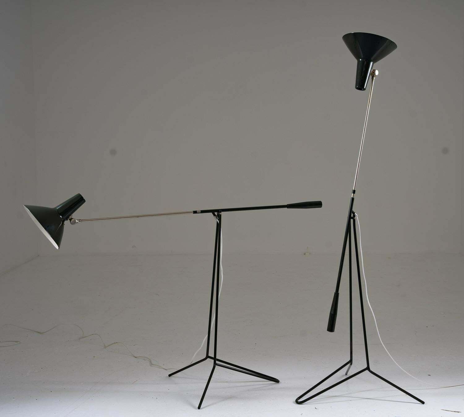 Pair Of Swedish Midcentury Floor Lamps Model E1780 By Asea photo for sale