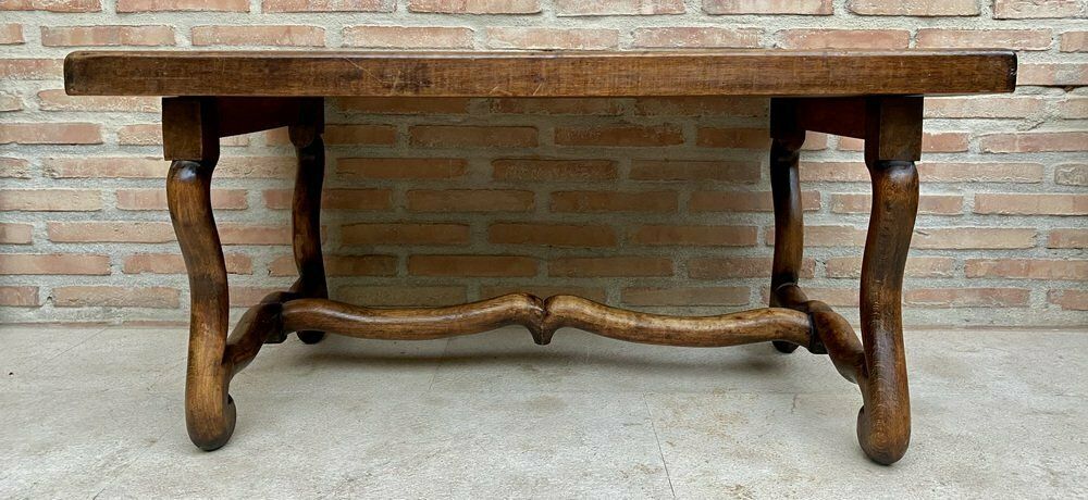 Early 20th Century French Country Oak Side Table 1940s photo furniture
