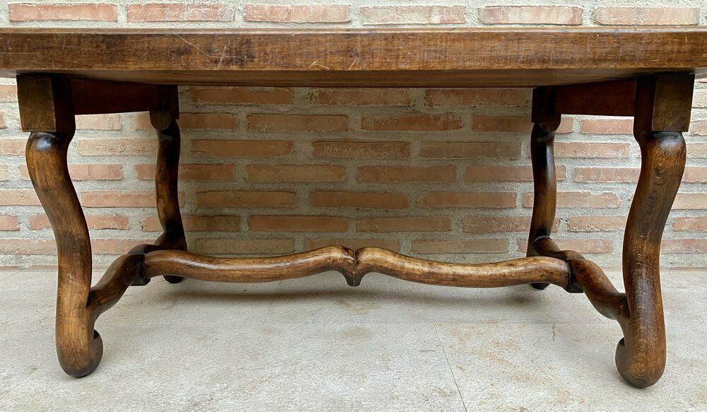 photo furniture Early 20th Century French Country Oak Side Table 1940s
