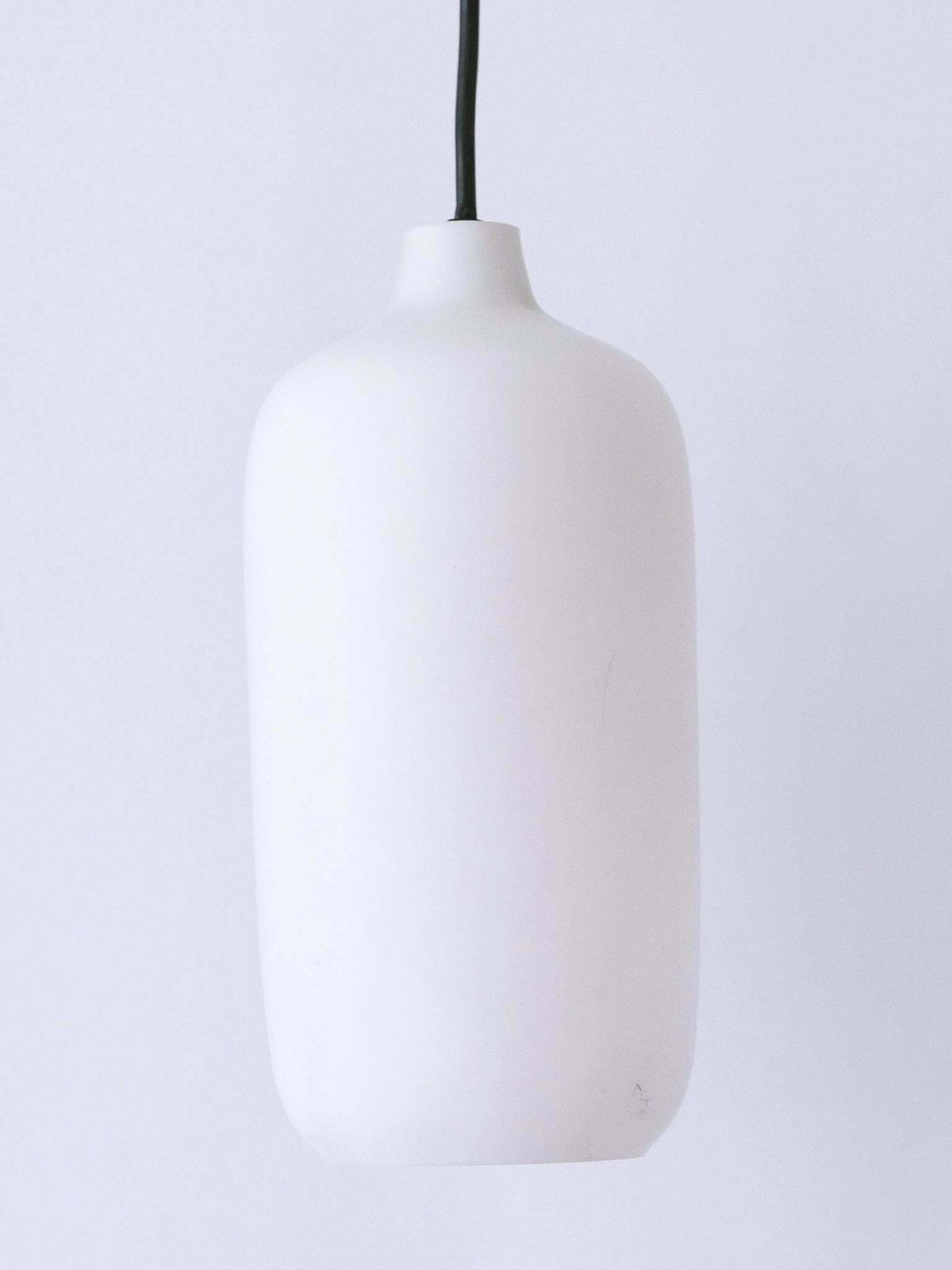 photo buy Set Of Two Elegant Scandinavian Opaline Glass Pendant Lamps 1960s