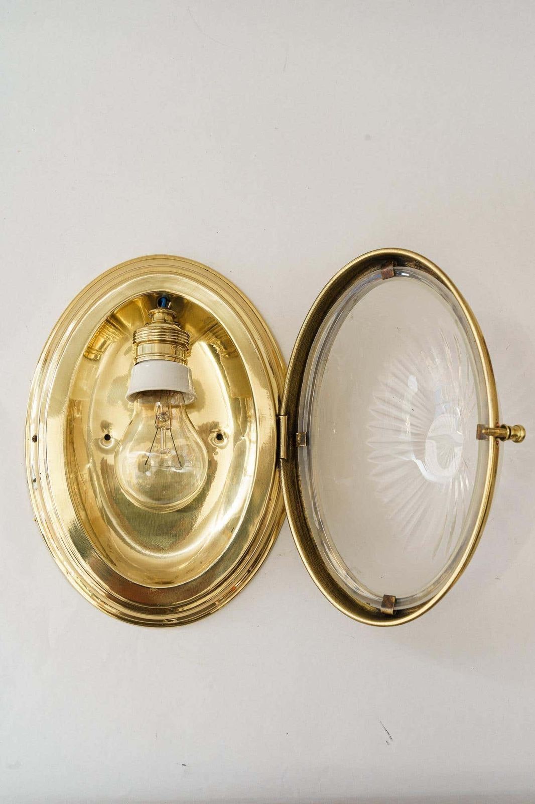 photo furniture Art Deco Wall Or Ceiling Lamp With Cut Glass Shade Vienna Around 1920s