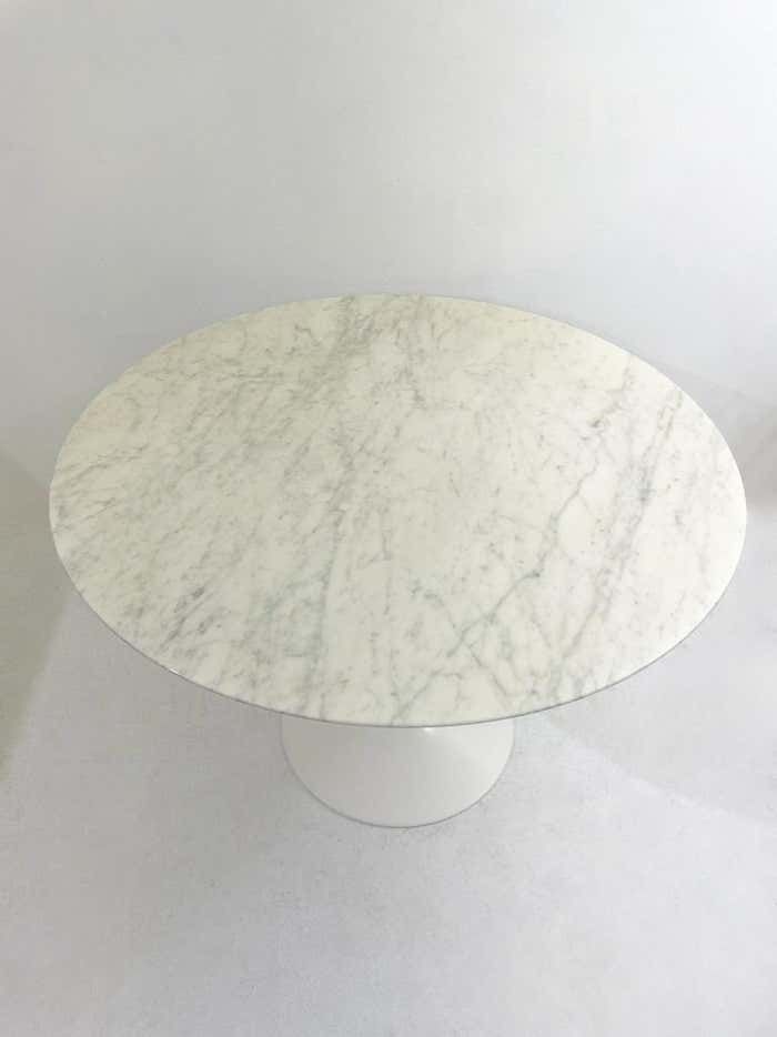 Mid Century Round White Marble Tulip Dining Table By Eero Saarinen For Knoll photo 6080.0