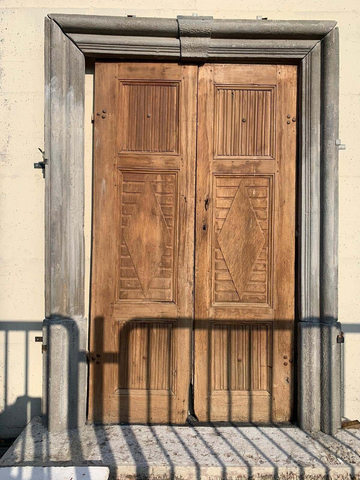 photo for sale N.2 Similar Entrance Facade Portals, Carved In Artificial Stone, Italy