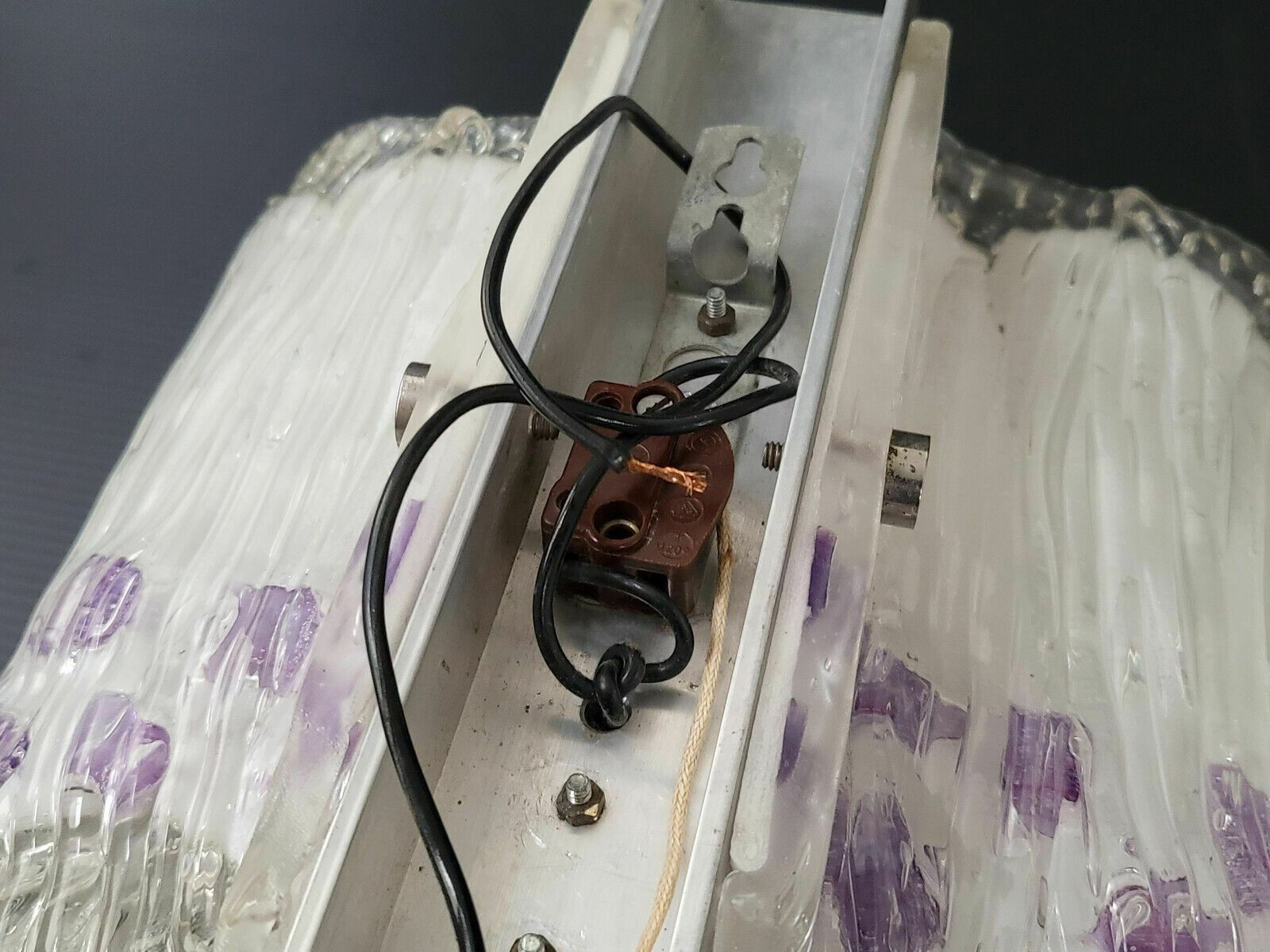 Pair Of Vintage 1960 Sconces In Plexiglas, Resin & Brushed Steel 60s 1960s photo buy