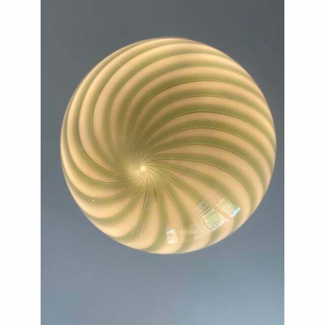 Contemporary Milky Green Sphere In Murano Glass Swirl Table Lamp photo buy