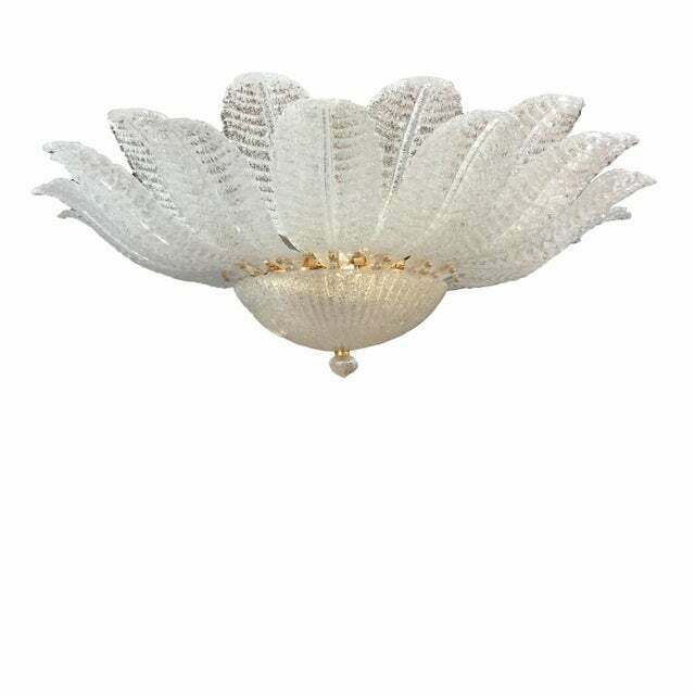 Murano Glass Sputnik Chandelier Flush Mount, Mazzega Style, Lot Of 2 Or A Pair Of Chandeliers photo vintage