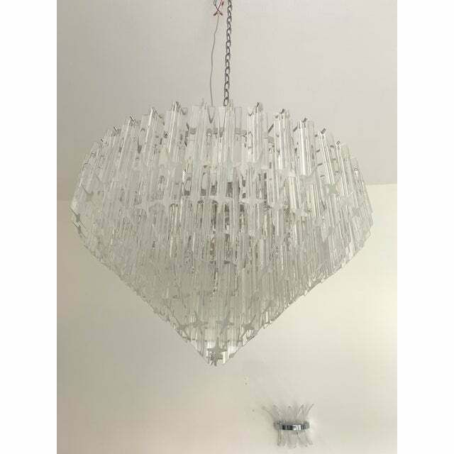 Murano Glass Sputnik Chandelier Transparent Mazzega Style, Lot Of 2 Or A Pair Of Chandeliers photo for sale