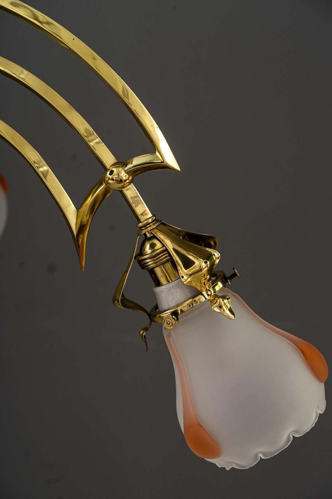 Art Deco Chandelier Vienna With Glass Shades Around 1920s photo buy