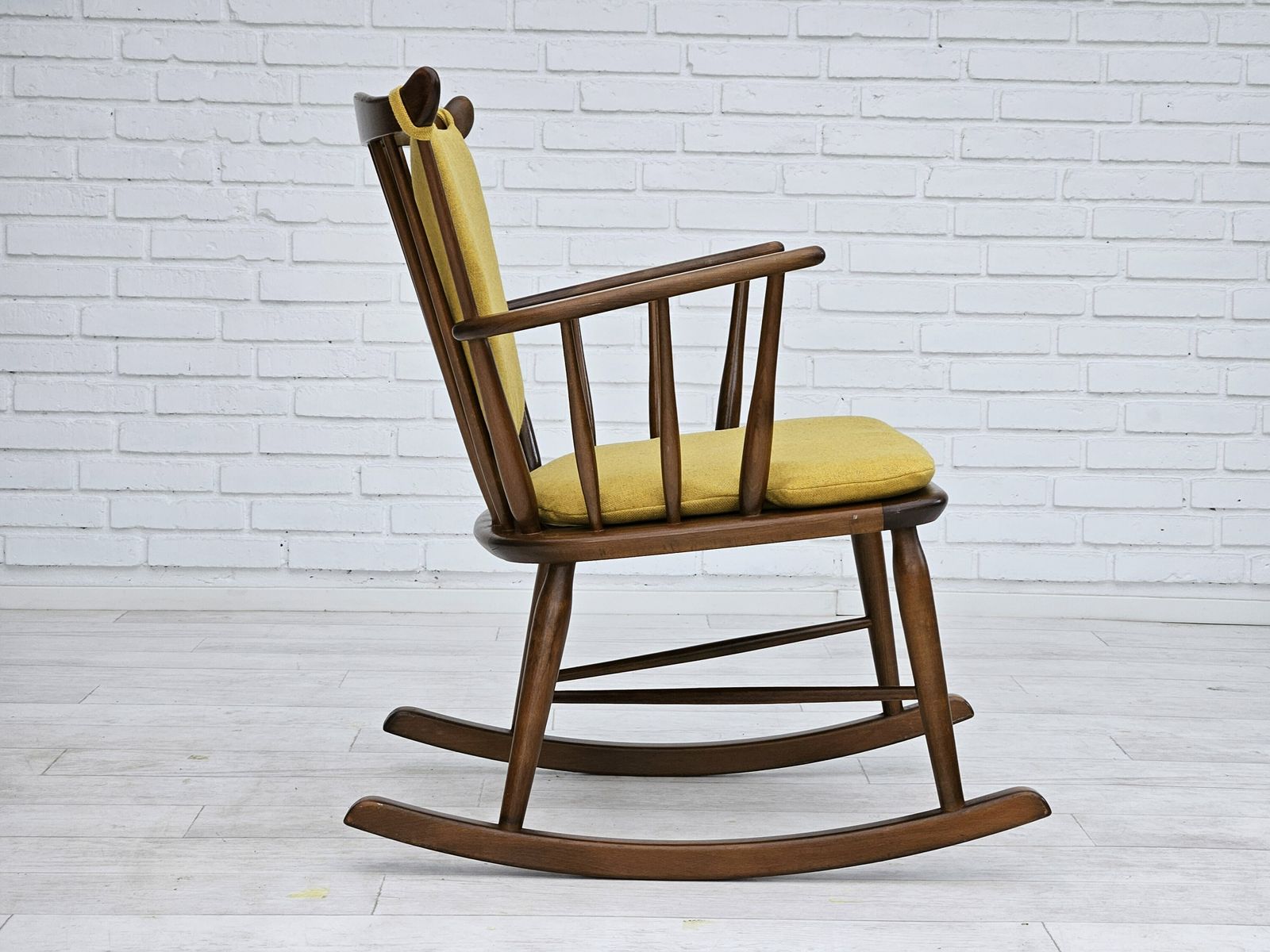 photo vinterior 1960 70s, Danish Design By Farstrup Stolefabrik, Reupholstered Rocking Chair.