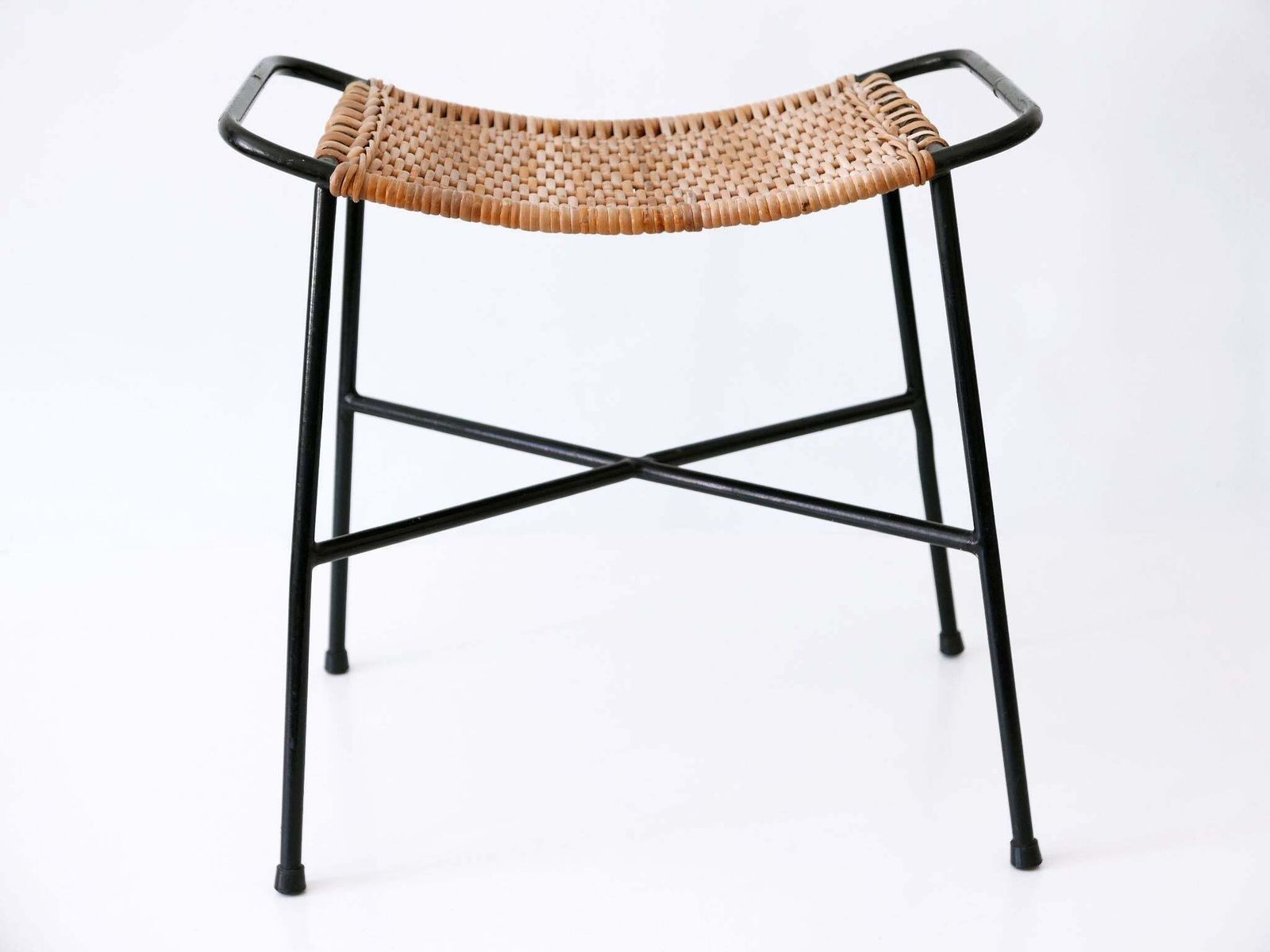 photo furniture Set Of Two Lovely Mid Century Modern Rattan Stools Germany 1960s