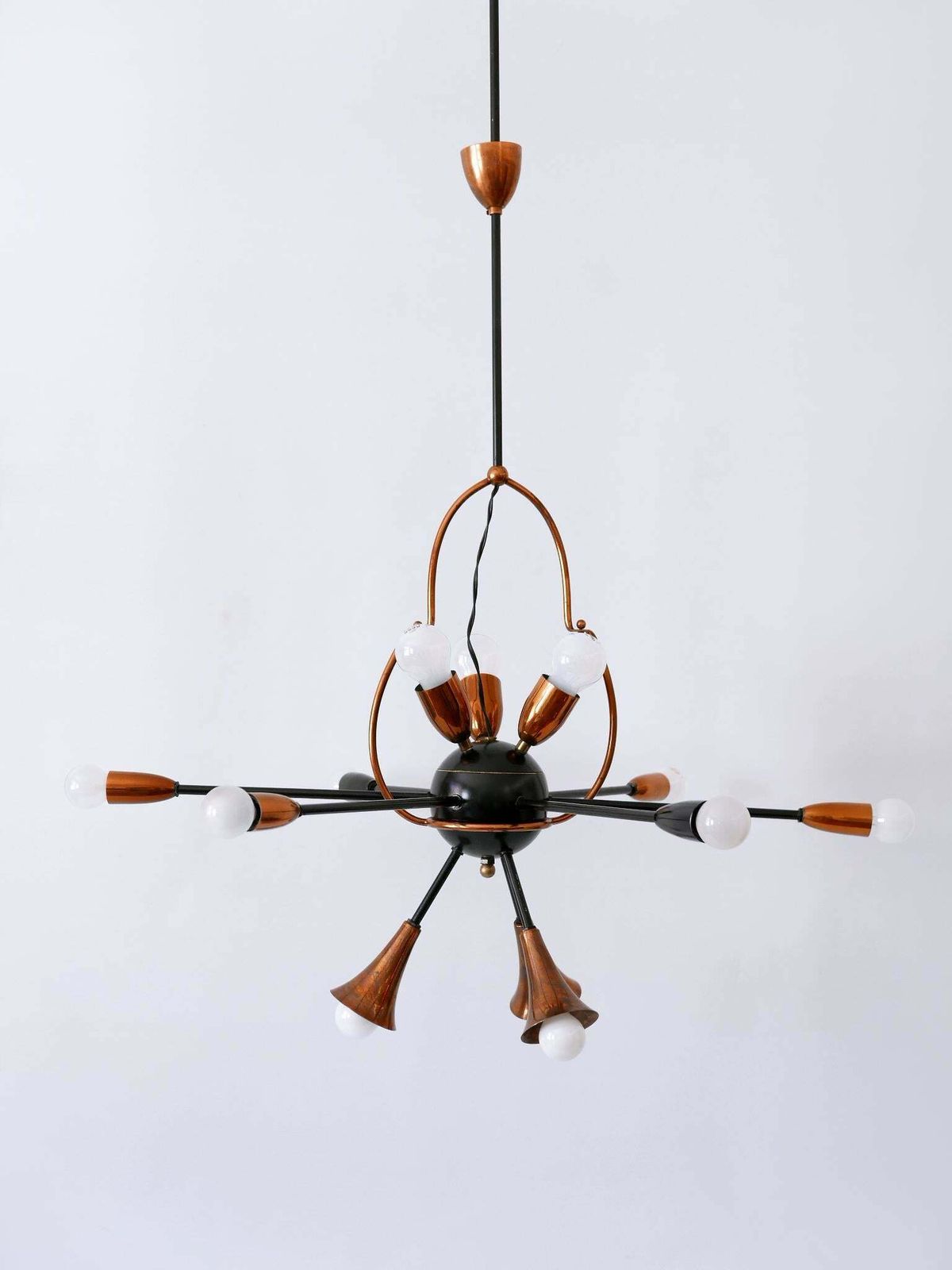 Exceptional Twelve Flamed Sputnik Chandelier Or Pendant Lamp Austria 1950s photo buy