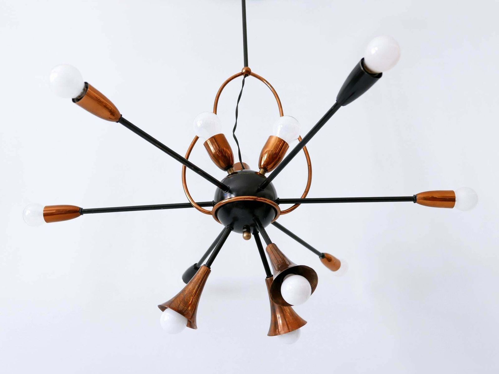 photo furniture Exceptional Twelve Flamed Sputnik Chandelier Or Pendant Lamp Austria 1950s