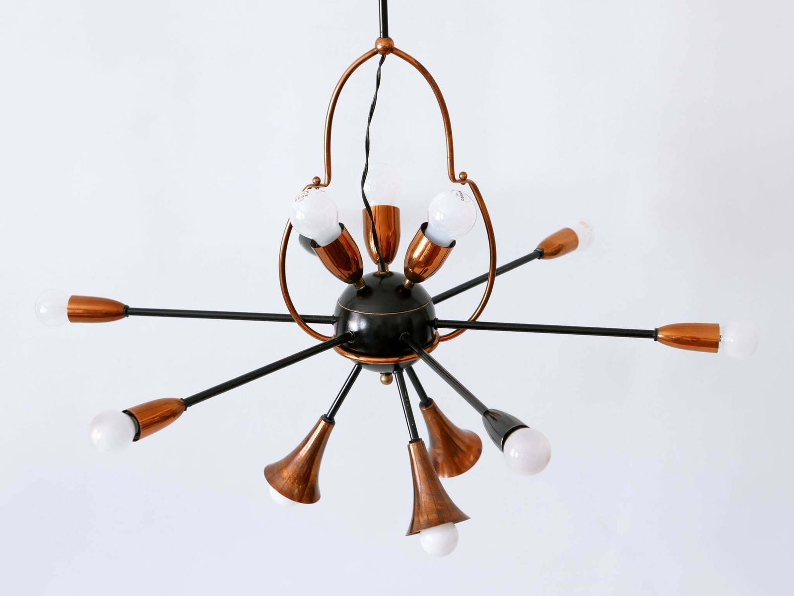 photo buy Exceptional Twelve Flamed Sputnik Chandelier Or Pendant Lamp Austria 1950s