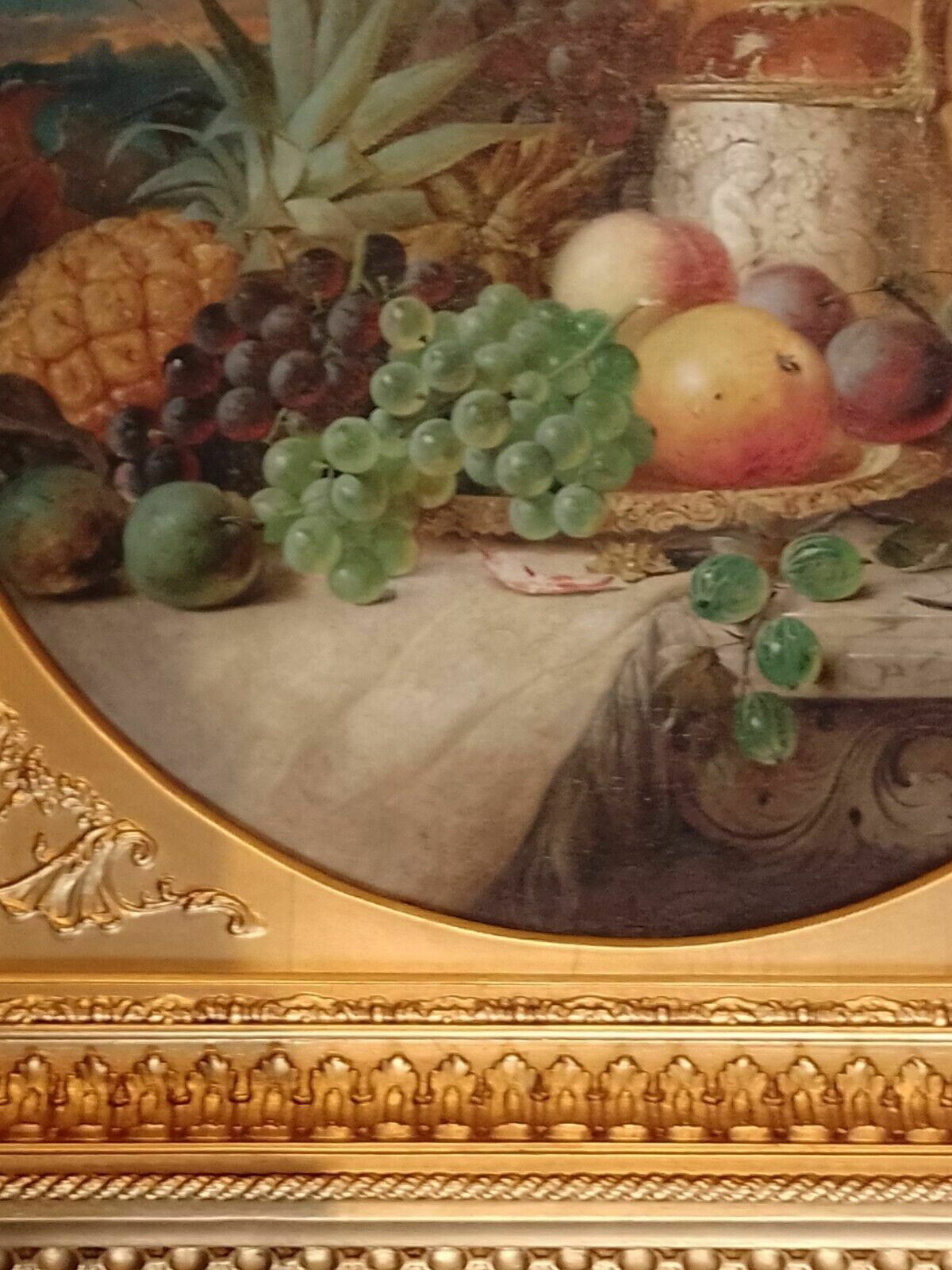 photo buy Fine Antique Large Still Life Oil Painting Of Fruit James Poulton C 1860's